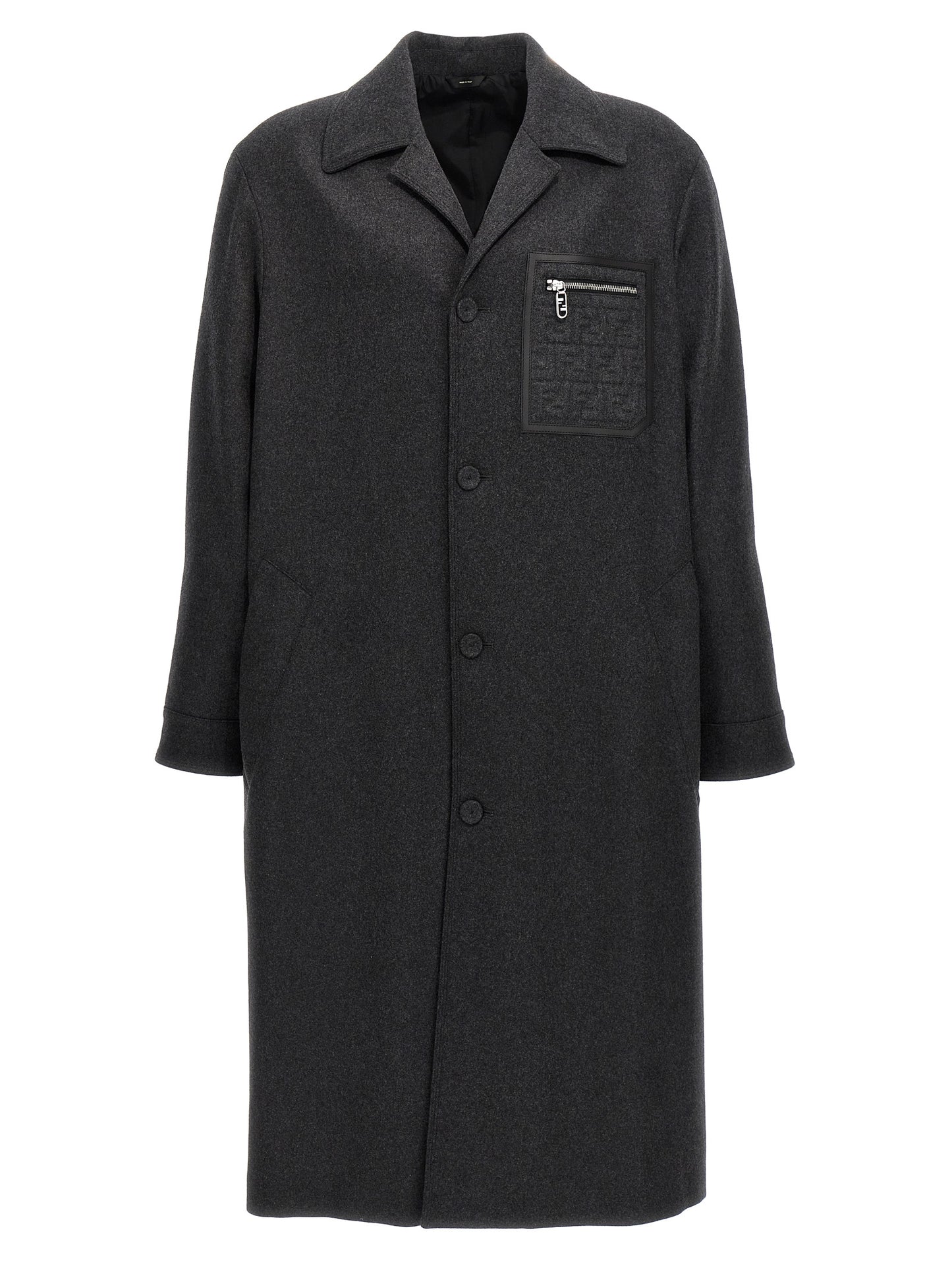 Fendi Men Single-Breasted Cashmere Coat FENDI