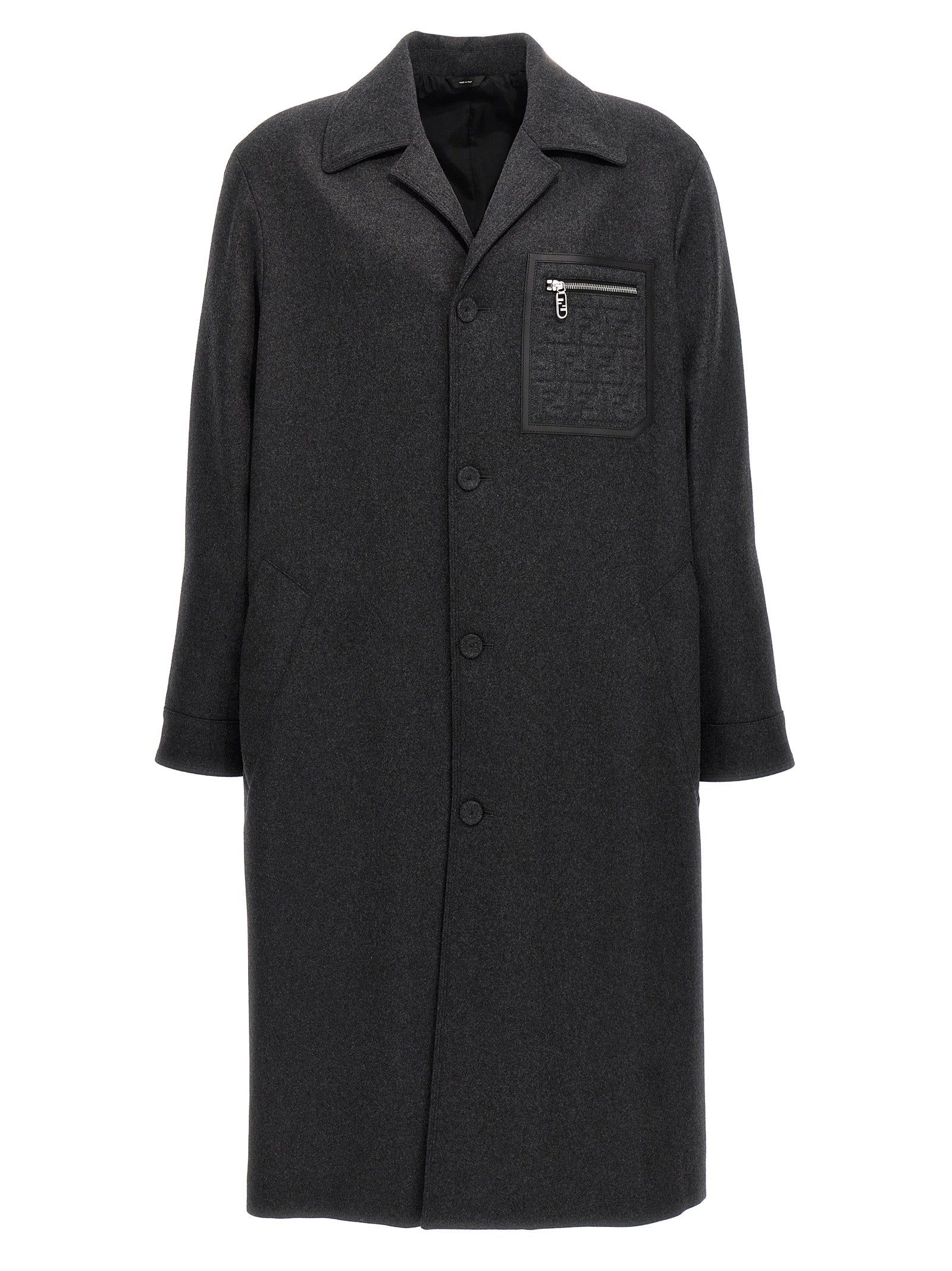 Fendi Men Single-Breasted Cashmere Coat FENDI