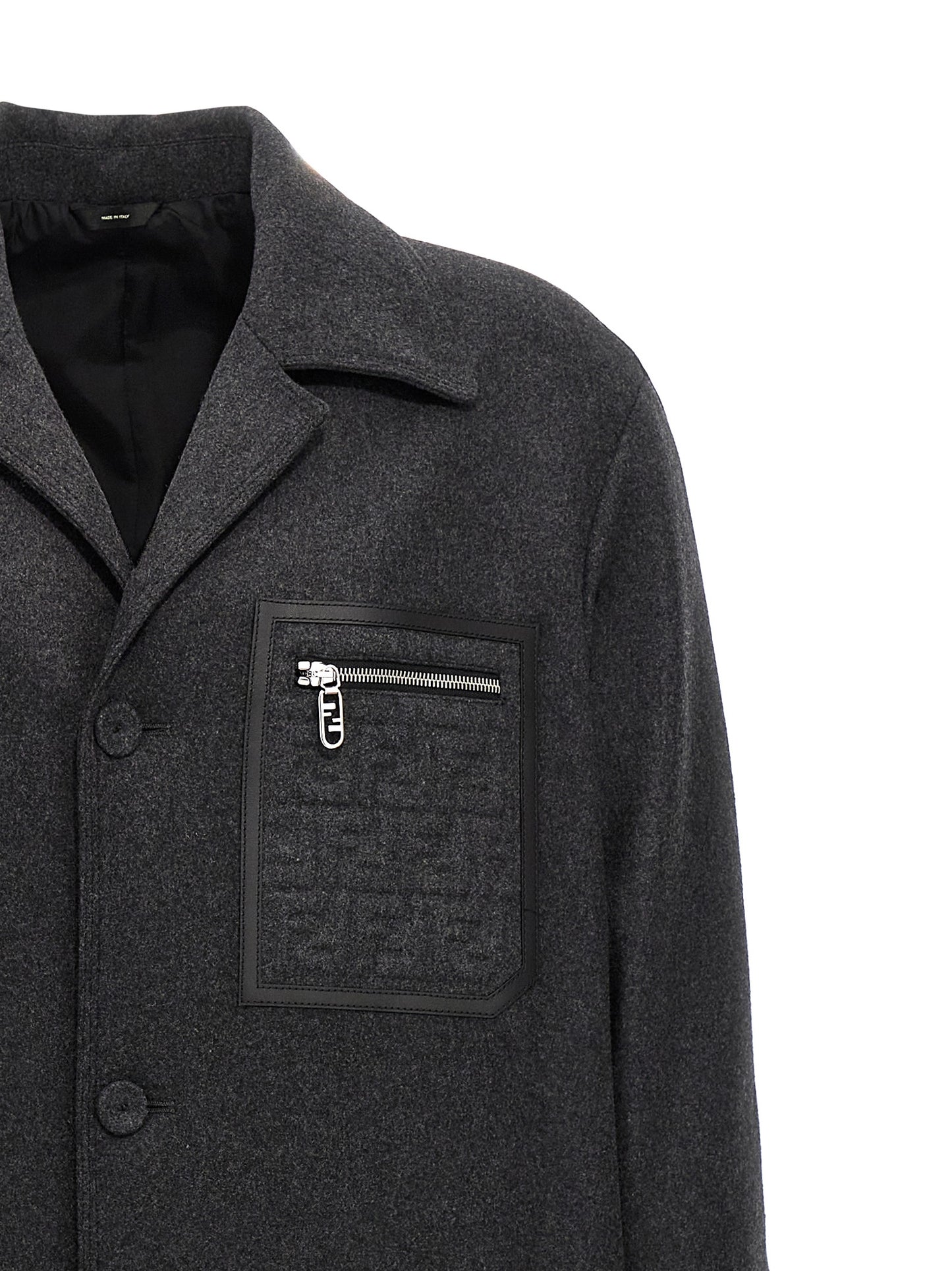 Fendi Men Single-Breasted Cashmere Coat FENDI