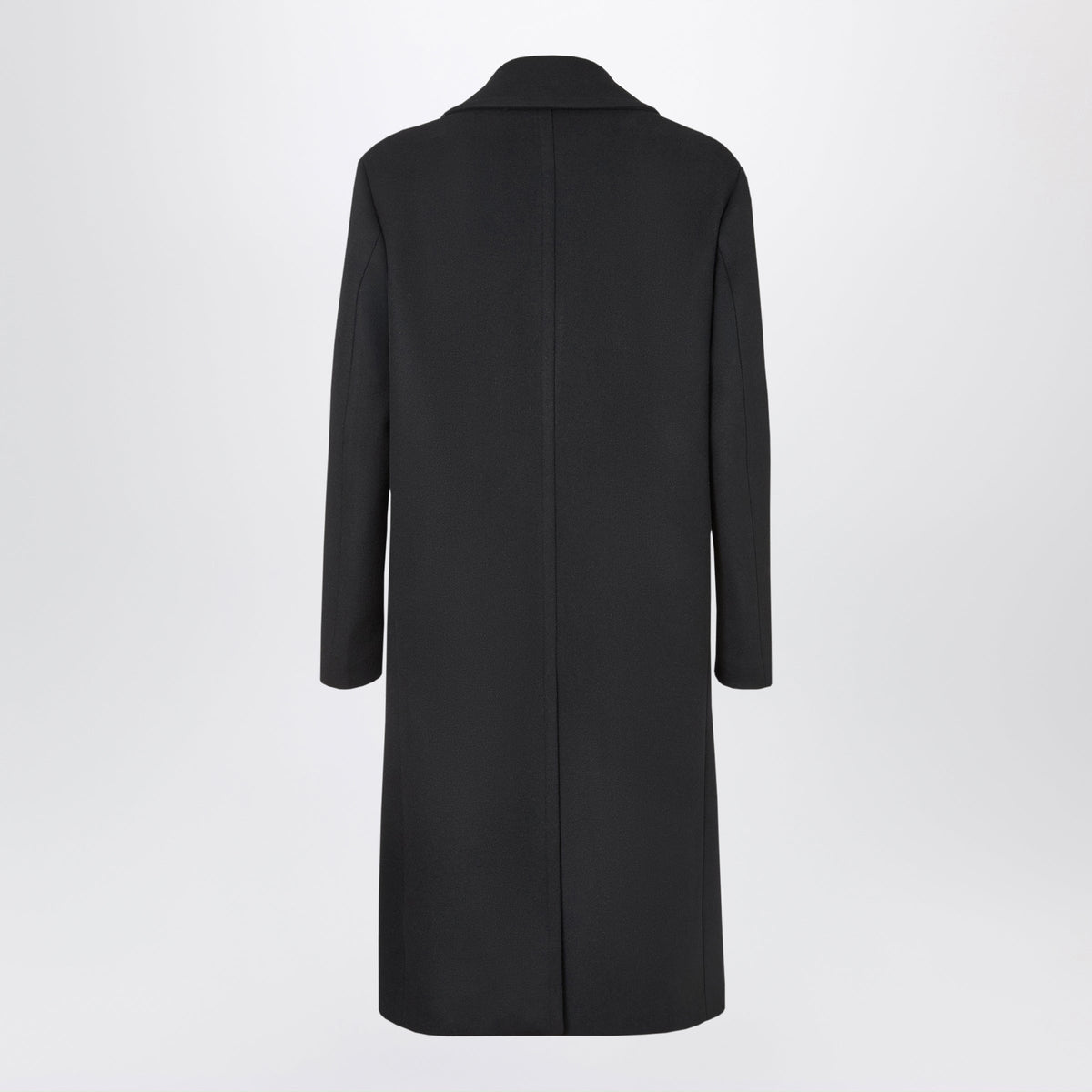 Fendi Black Double-Breasted Coat In Wool And Angora Men