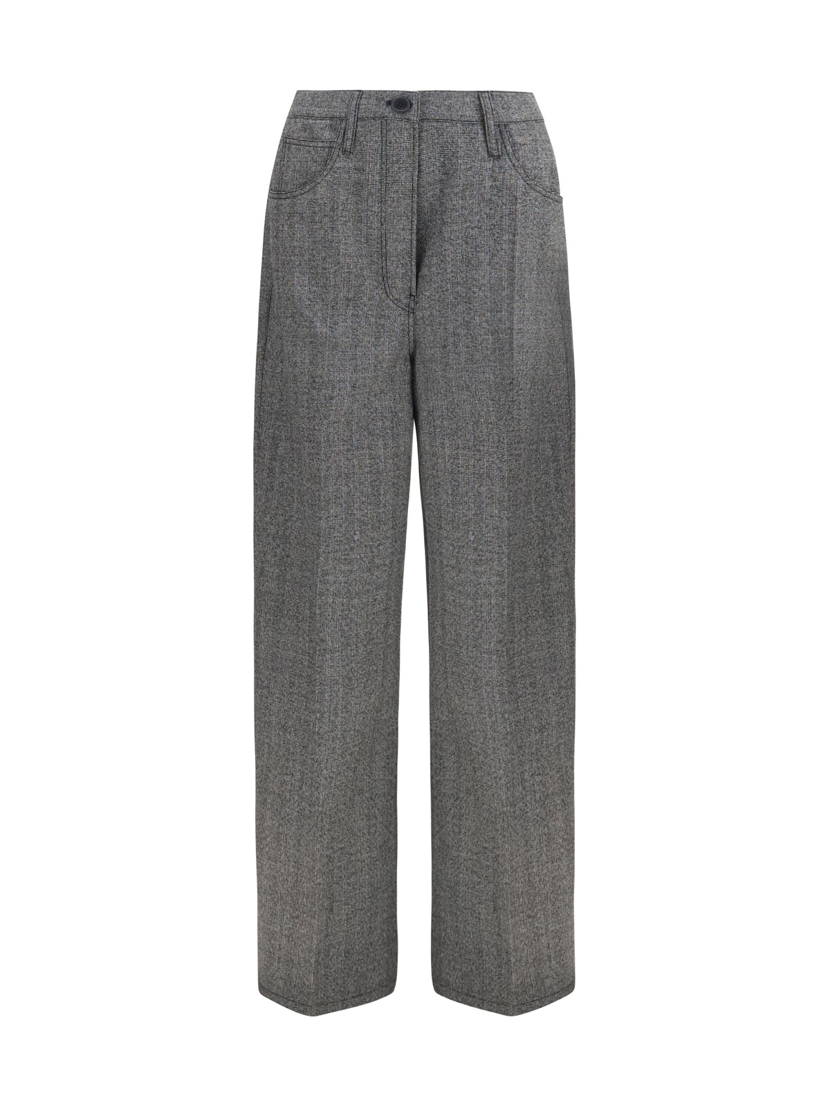 Prada Women Mouliné Wool Pants PRADA