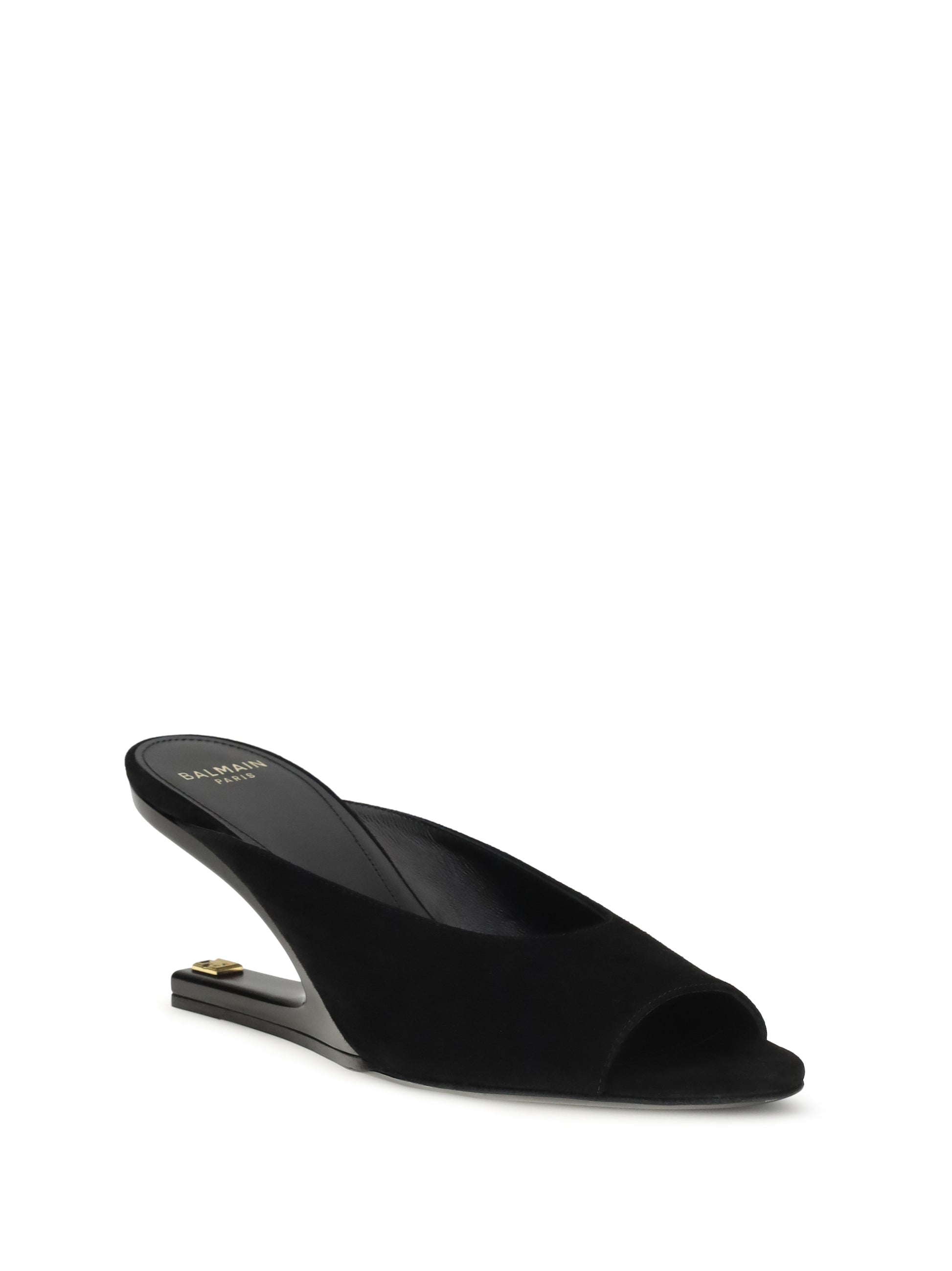 Balmain Women Suede Open-Toe Mules BALMAIN