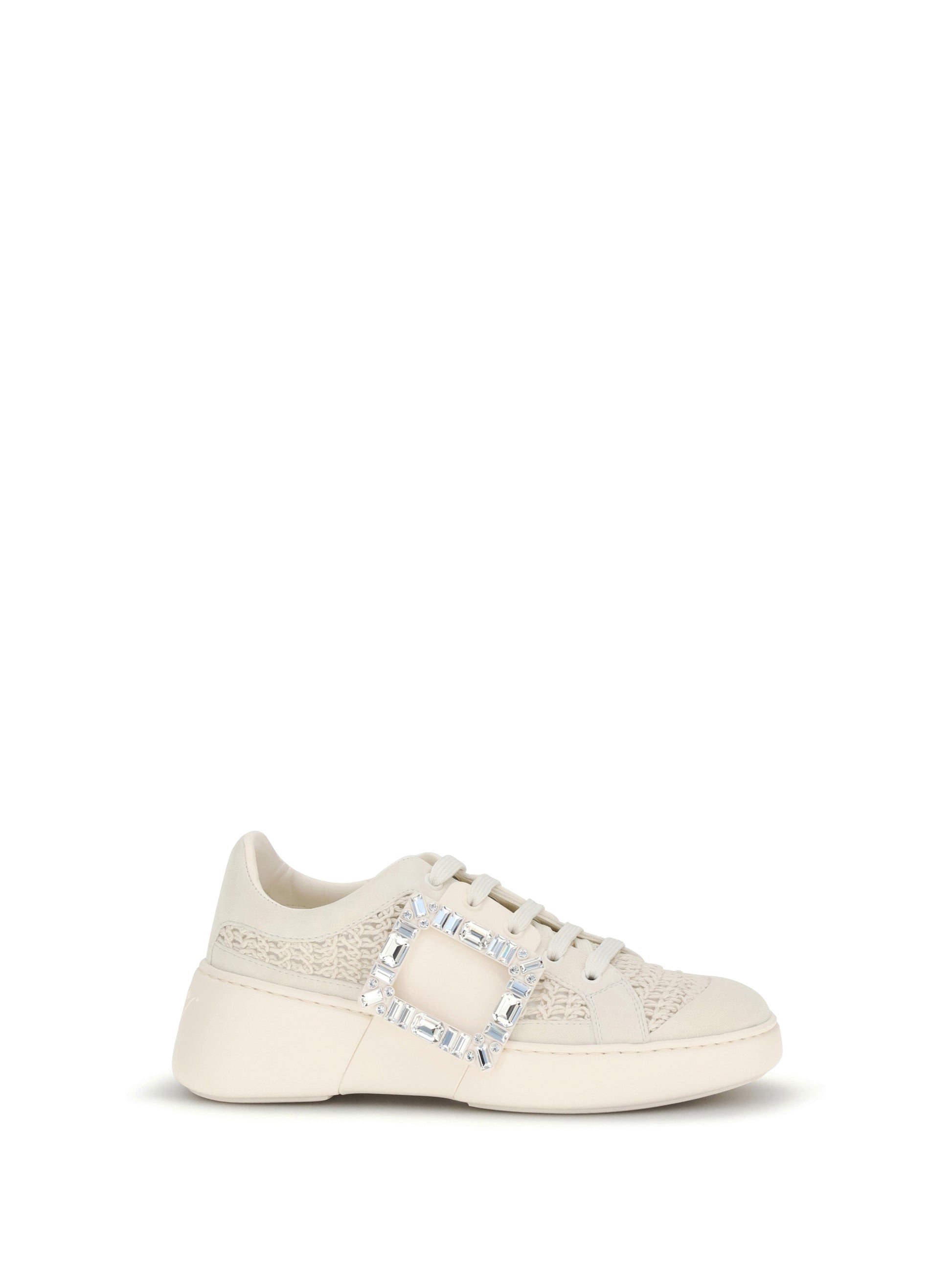 Roger Vivier Women Viv' Skate Leather Sneakers With Embroderies Details ROGER VIVIER