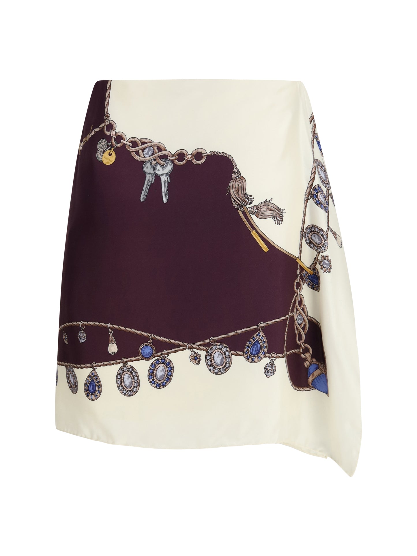 Versace Women Printed Silk Twill Mini Skirt