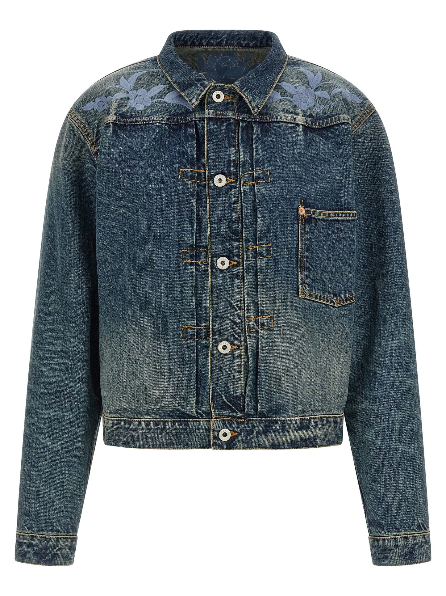 Kenzo Men Floral Embroidery Denim Jacket KENZO