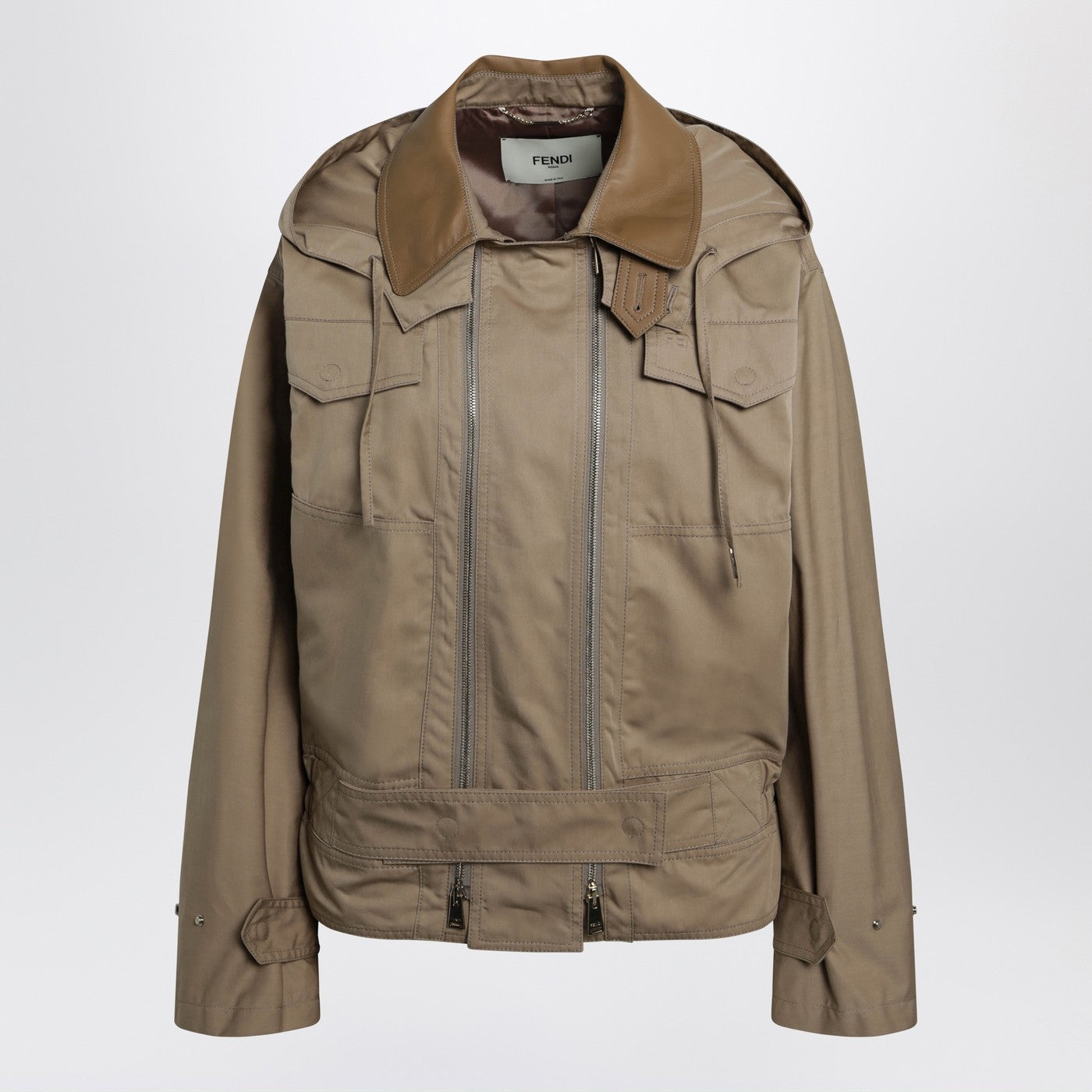 Fendi Beige Cotton Jacket Women FENDI