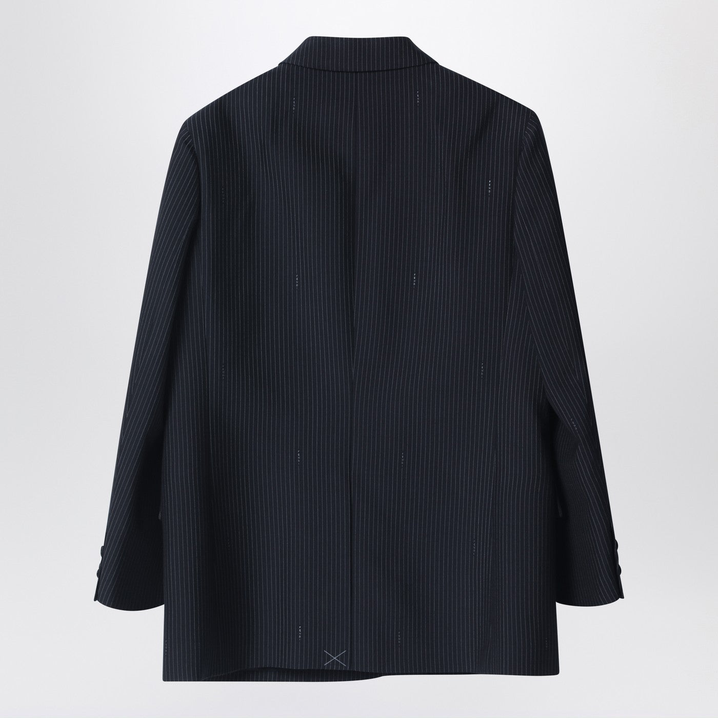 Fendi Navy Blue Pinstriped Wool Blazer Women FENDI