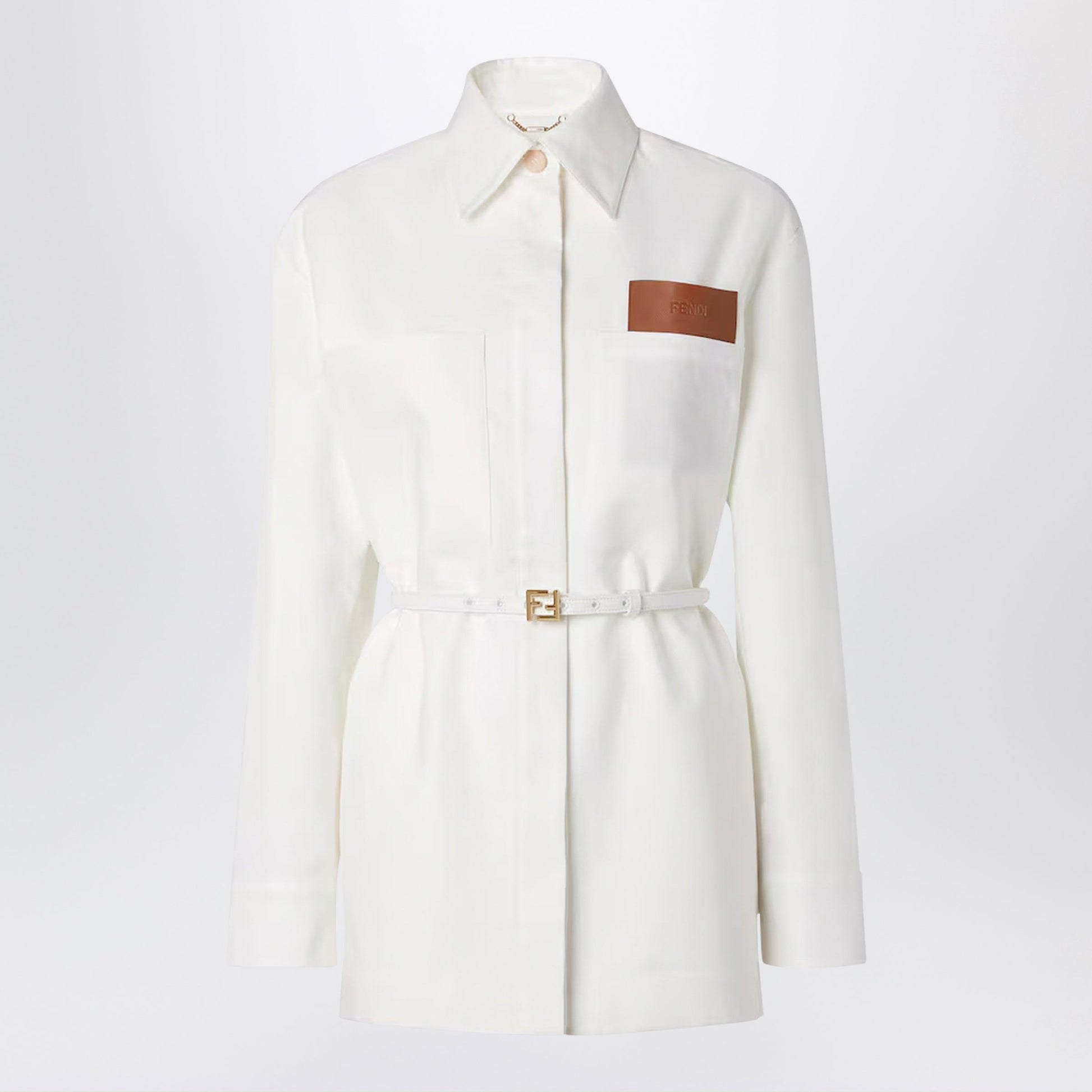 Fendi Go-To Jacket In White Linen And Cotton Women FENDI