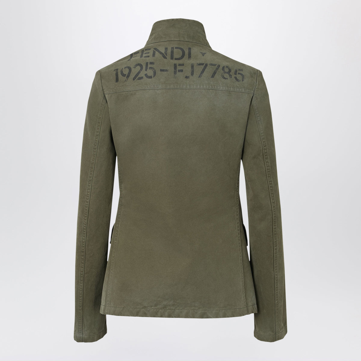 Fendi Military Green Equestrian Jacket In Cotton Drill Women
