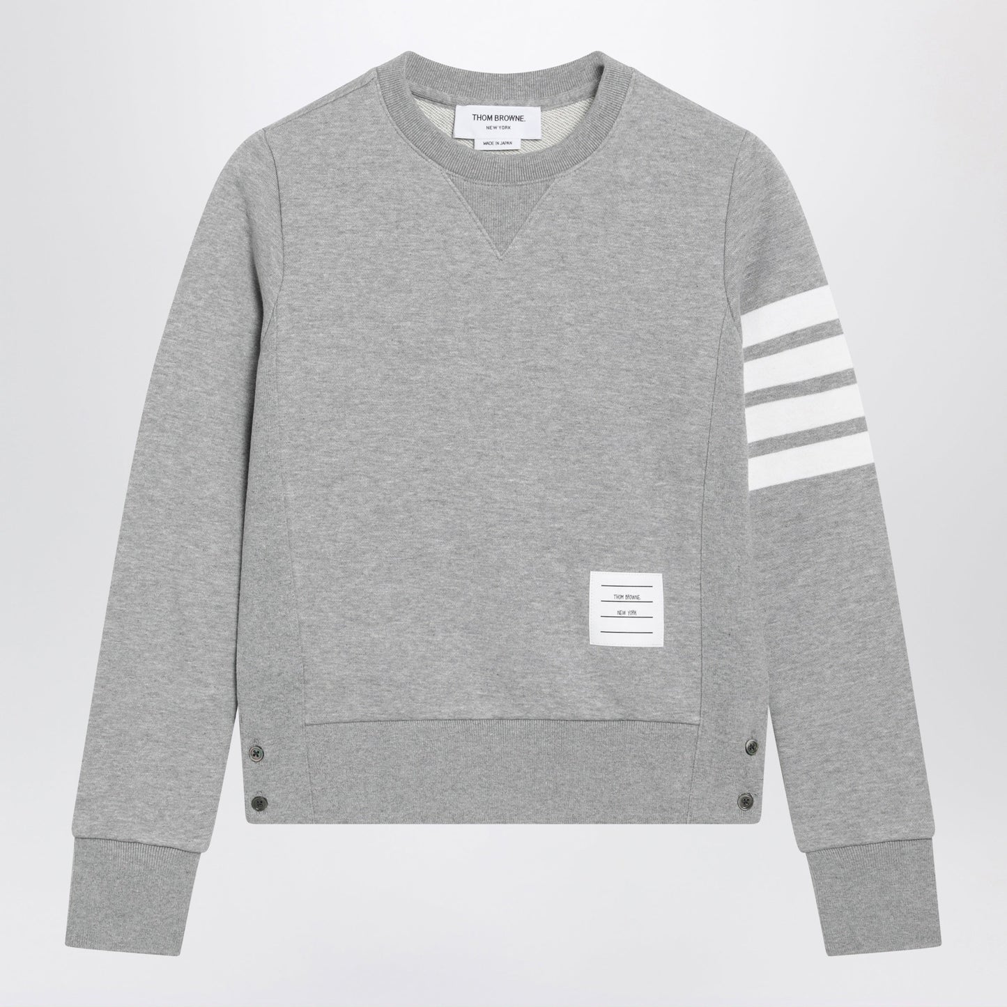 Thom Browne Light Grey 4-Bar Crew-Neck Sweatshirt In Cotton Women THOM BROWNE