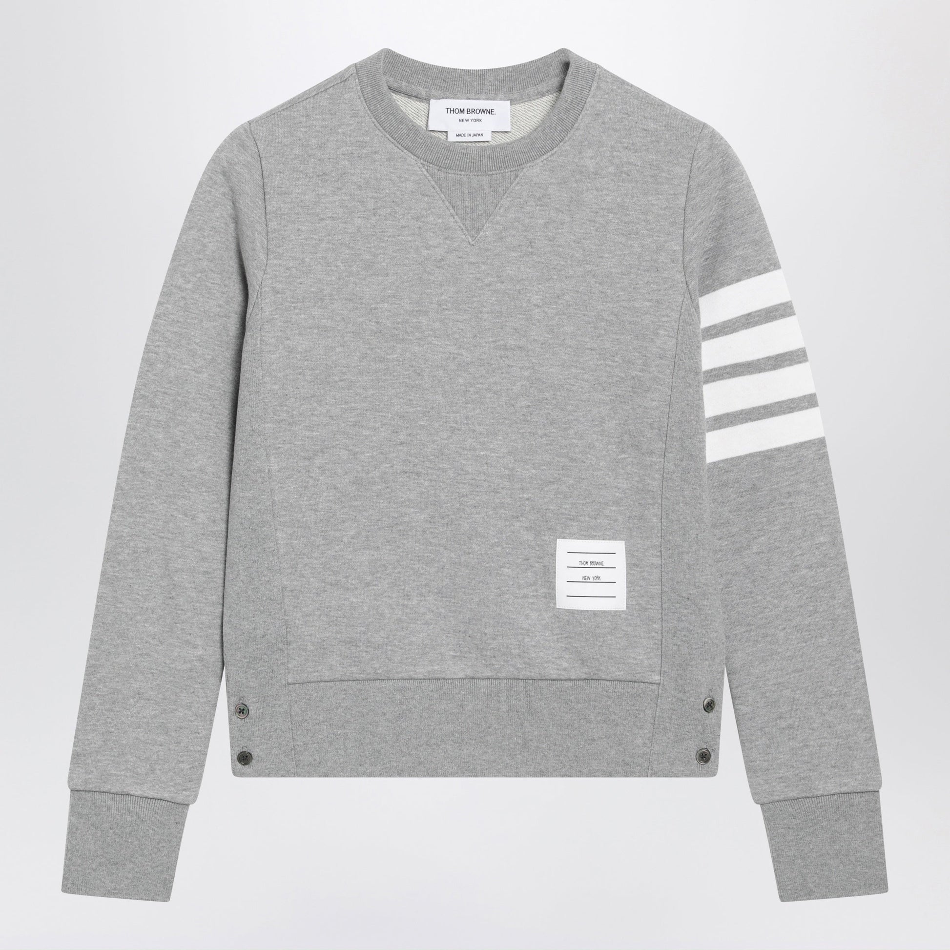 Thom Browne Light Grey 4-Bar Crew-Neck Sweatshirt In Cotton Women THOM BROWNE