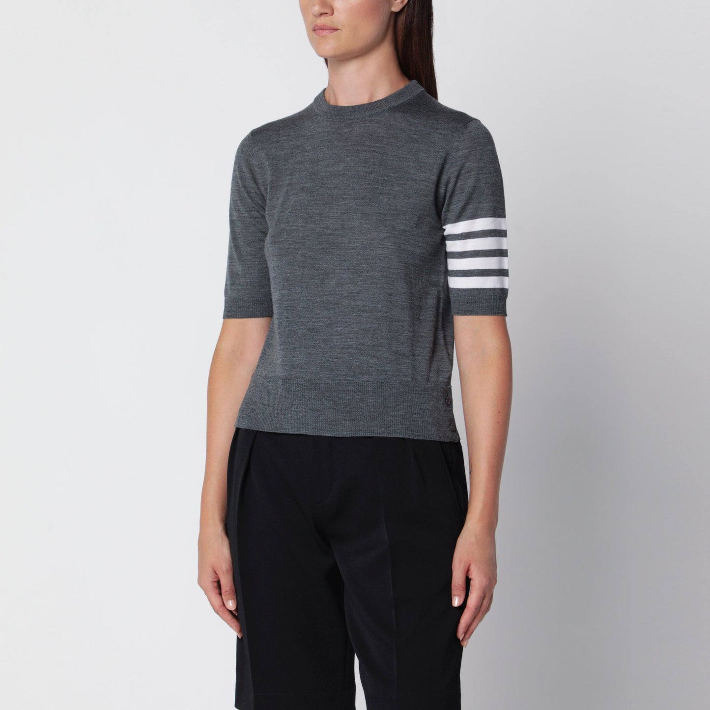 Thom Browne Grey Sweater In Virgin Wool Women THOM BROWNE