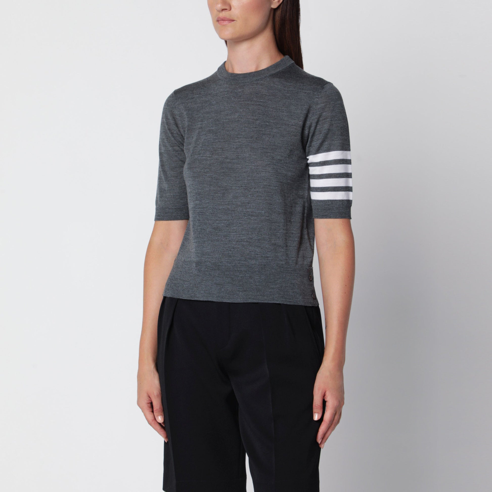 Thom Browne Grey Sweater In Virgin Wool Women THOM BROWNE