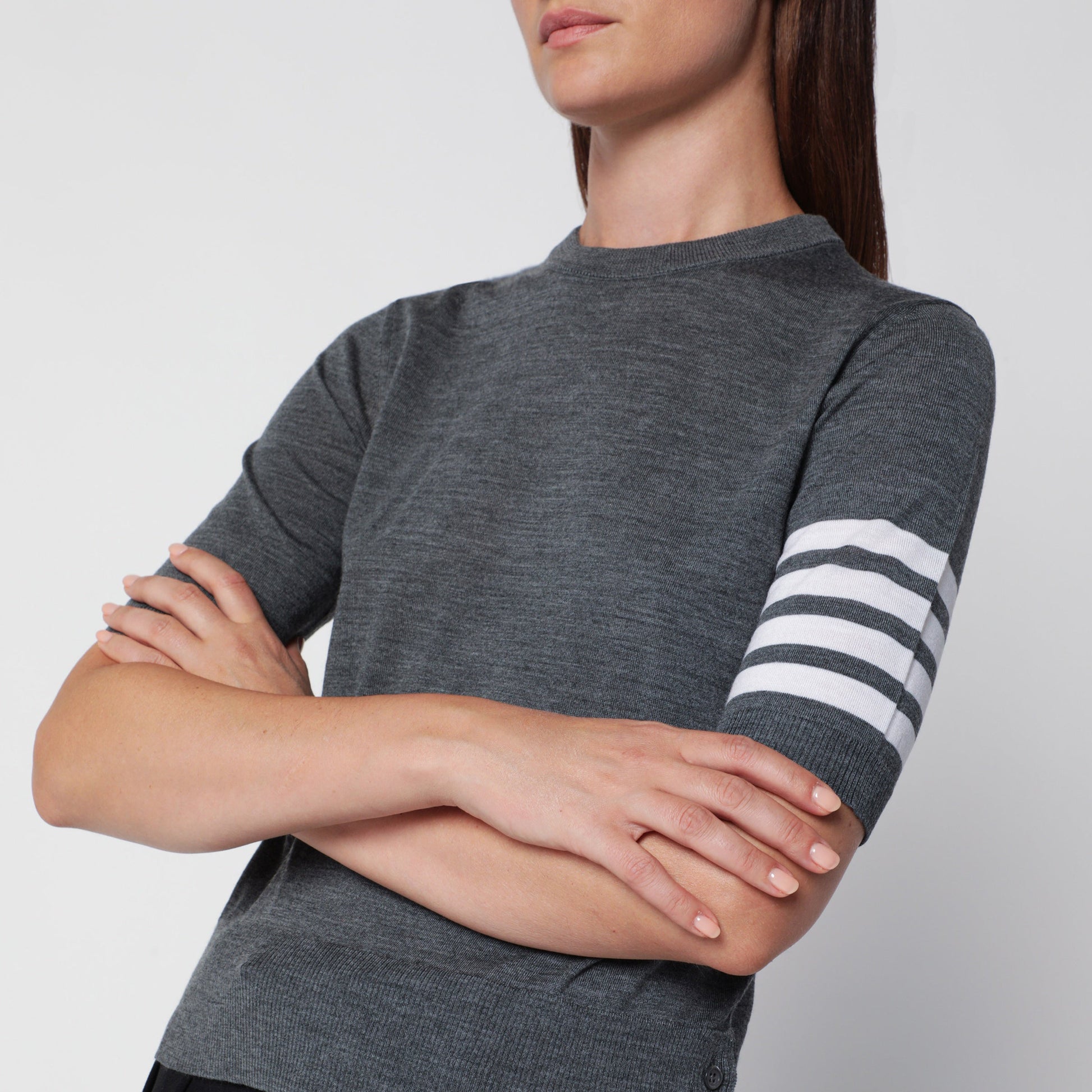 Thom Browne Grey Sweater In Virgin Wool Women THOM BROWNE