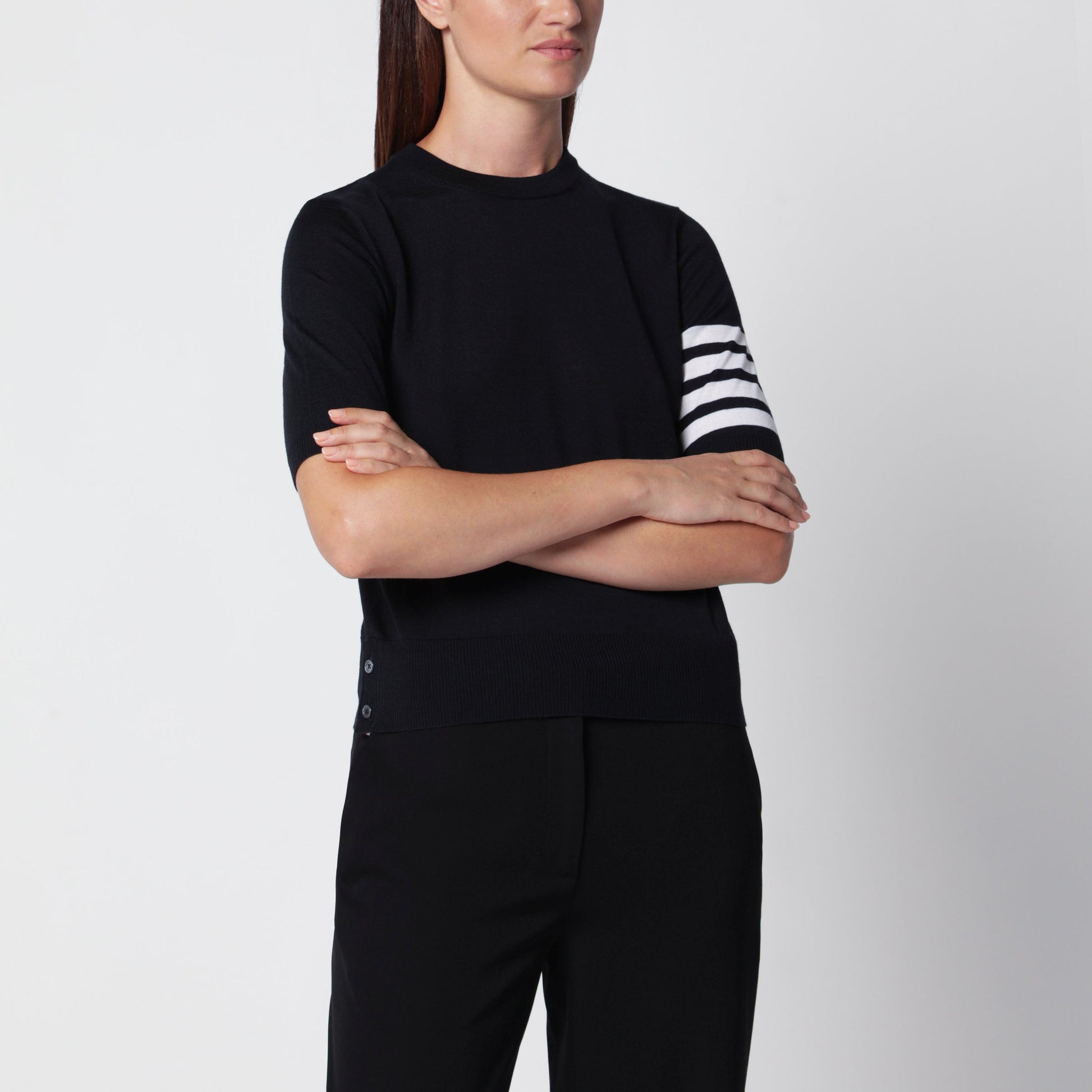 Thom Browne Navy Virgin Wool Sweater Women THOM BROWNE