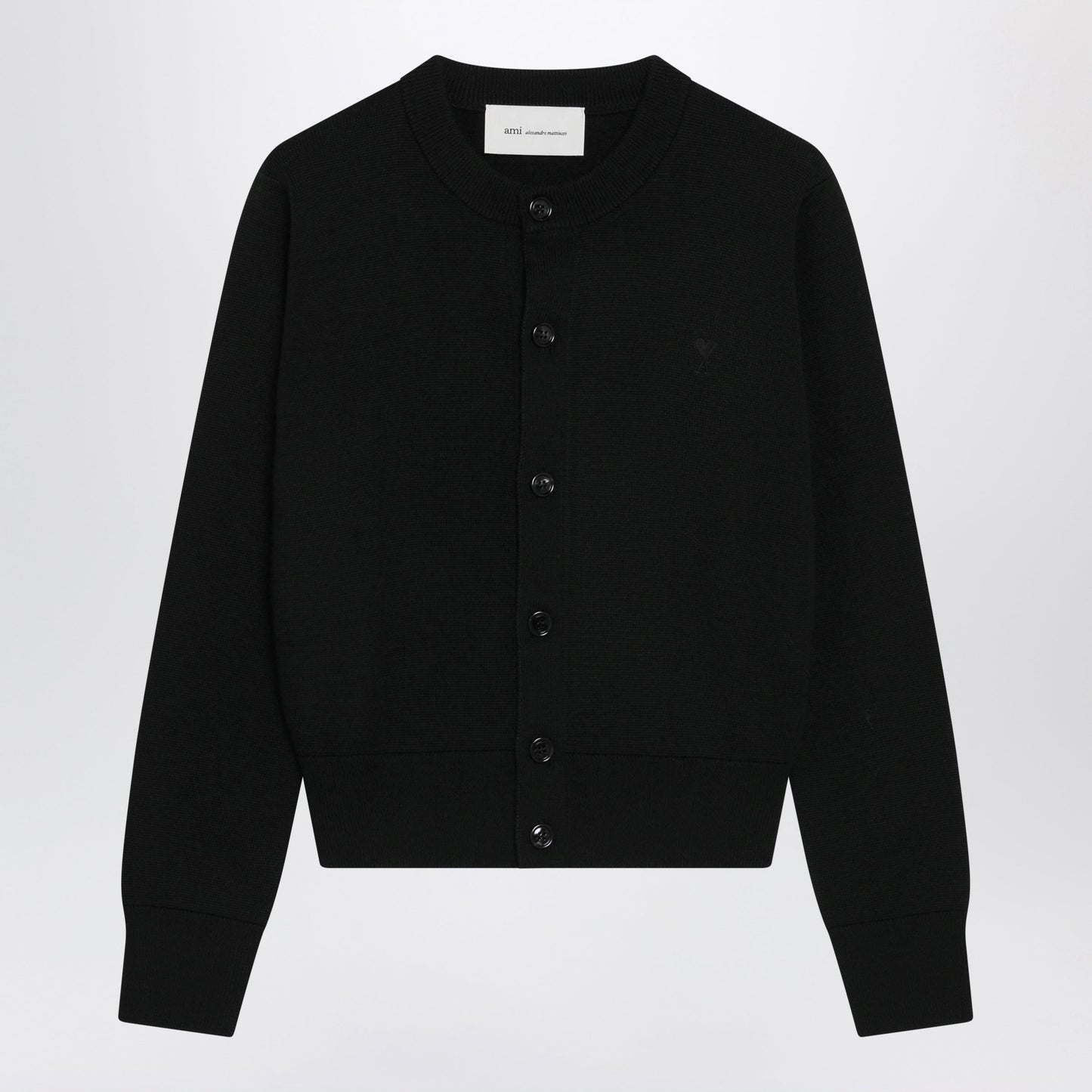 Ami Paris Black Ami De Coeur Wool Cardigan Women AMI PARIS