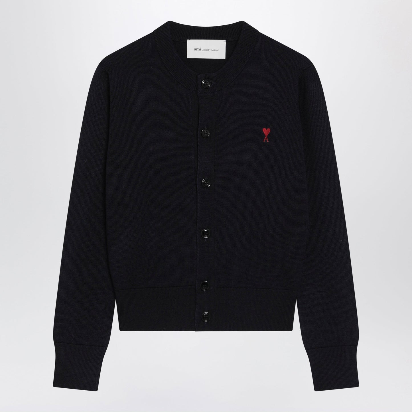 Ami Paris Navy Ami De Coeur Wool Cardigan Women AMI PARIS
