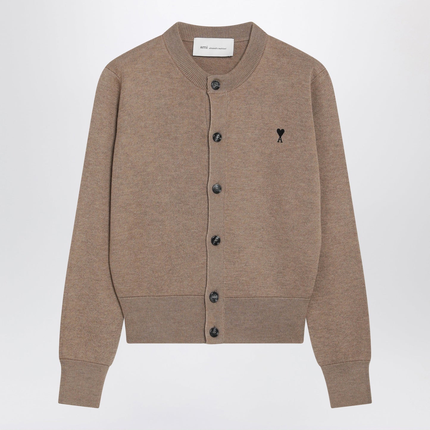 Ami Paris Camel Ami De Coeur Wool Cardigan Women AMI PARIS