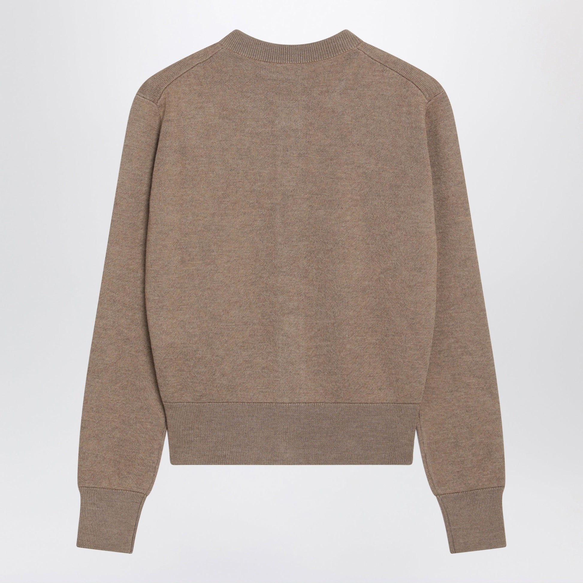 Ami Paris Camel Ami De Coeur Wool Cardigan Women AMI PARIS