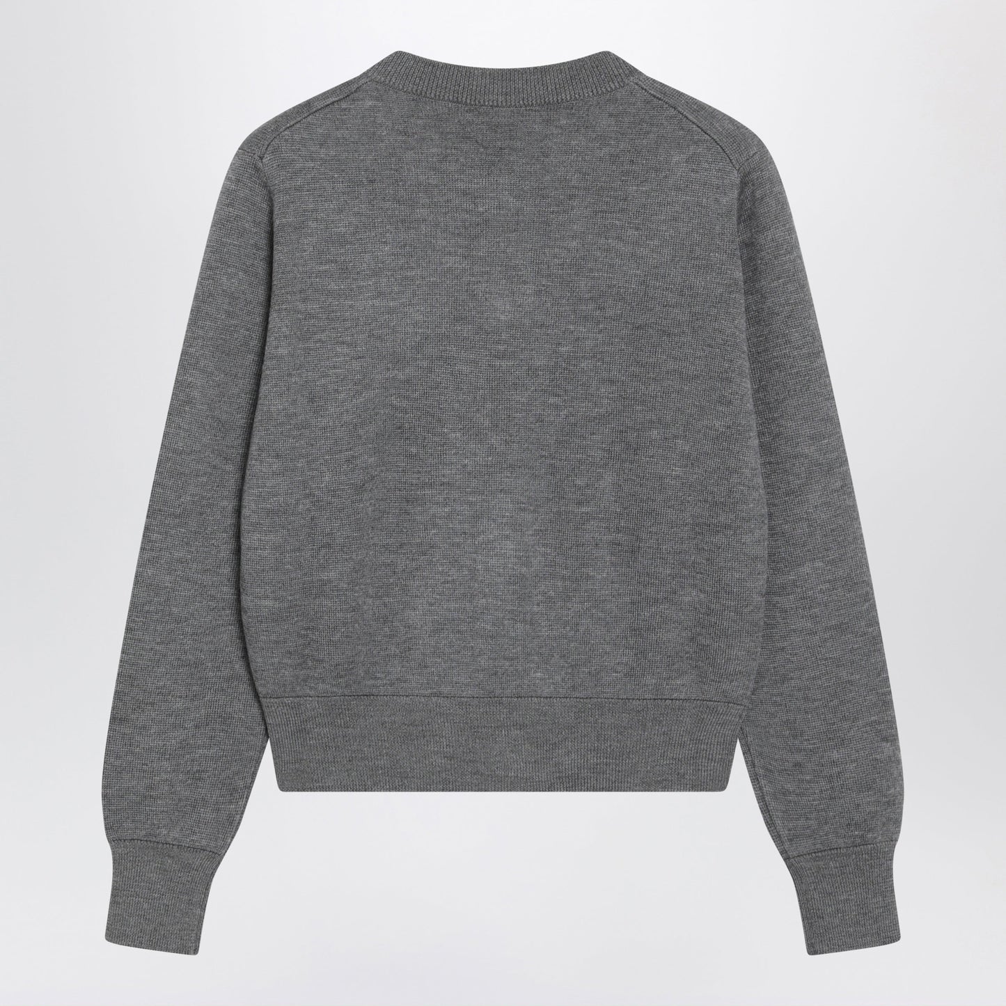 Ami Paris Grey Ami De Coeur Wool Cardigan Women AMI PARIS