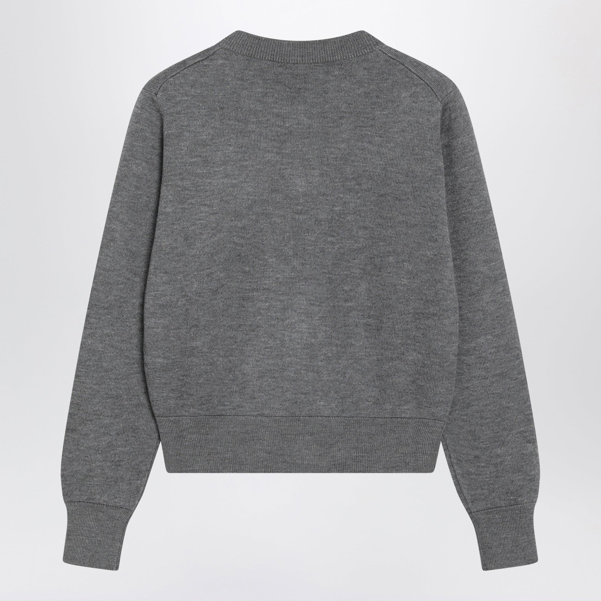 Ami Paris Grey Ami De Coeur Wool Cardigan Women AMI PARIS