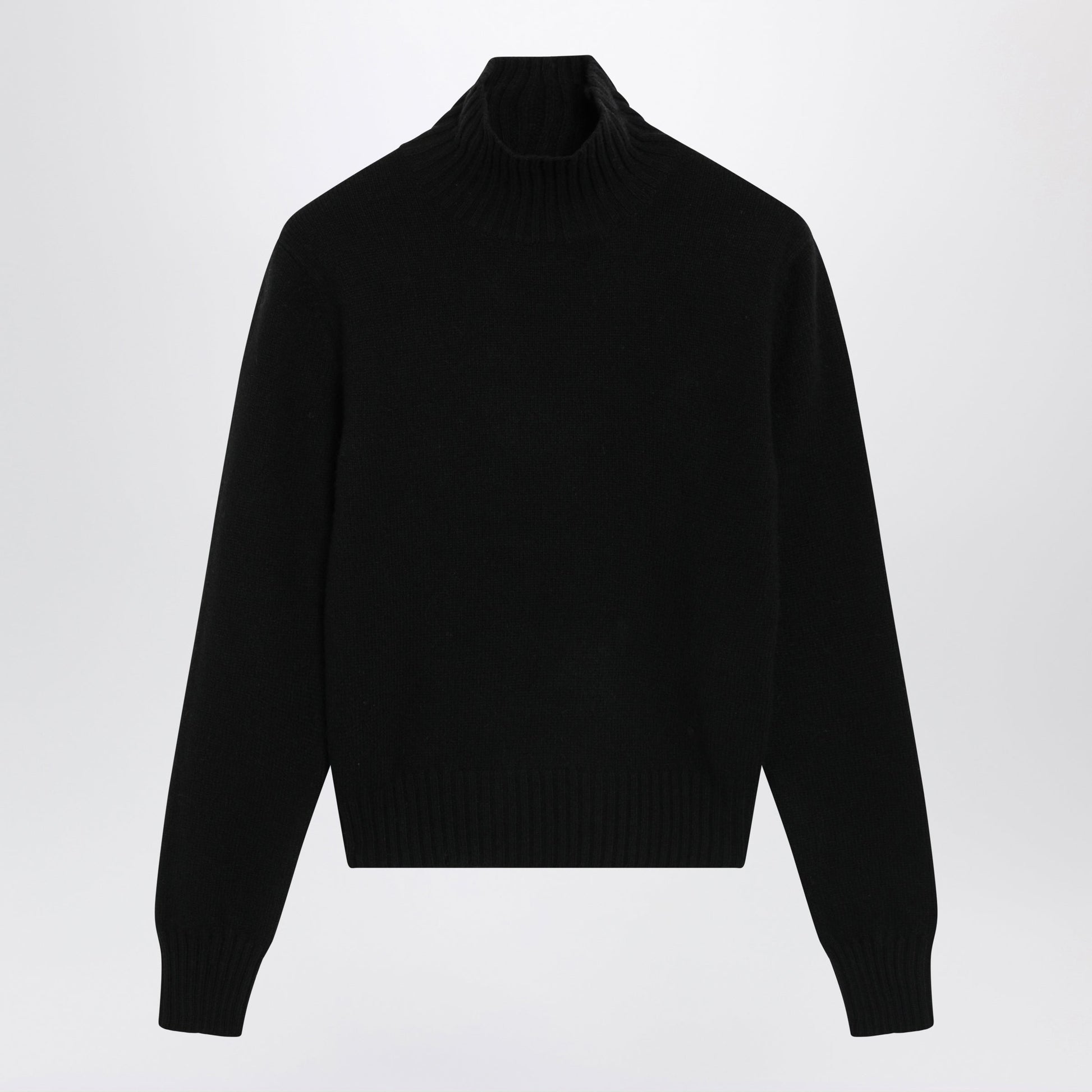 Ami Paris Black Turtleneck Jumper In Cashmere And Wool Women AMI PARIS