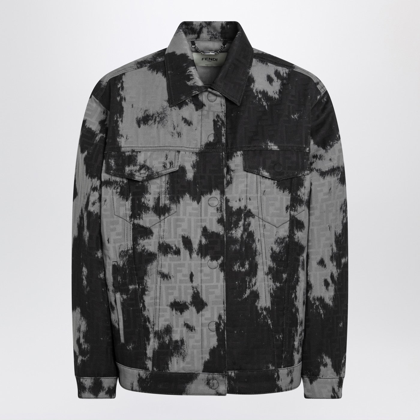 Fendi Black Animalier Ff Denim Jacket Women FENDI