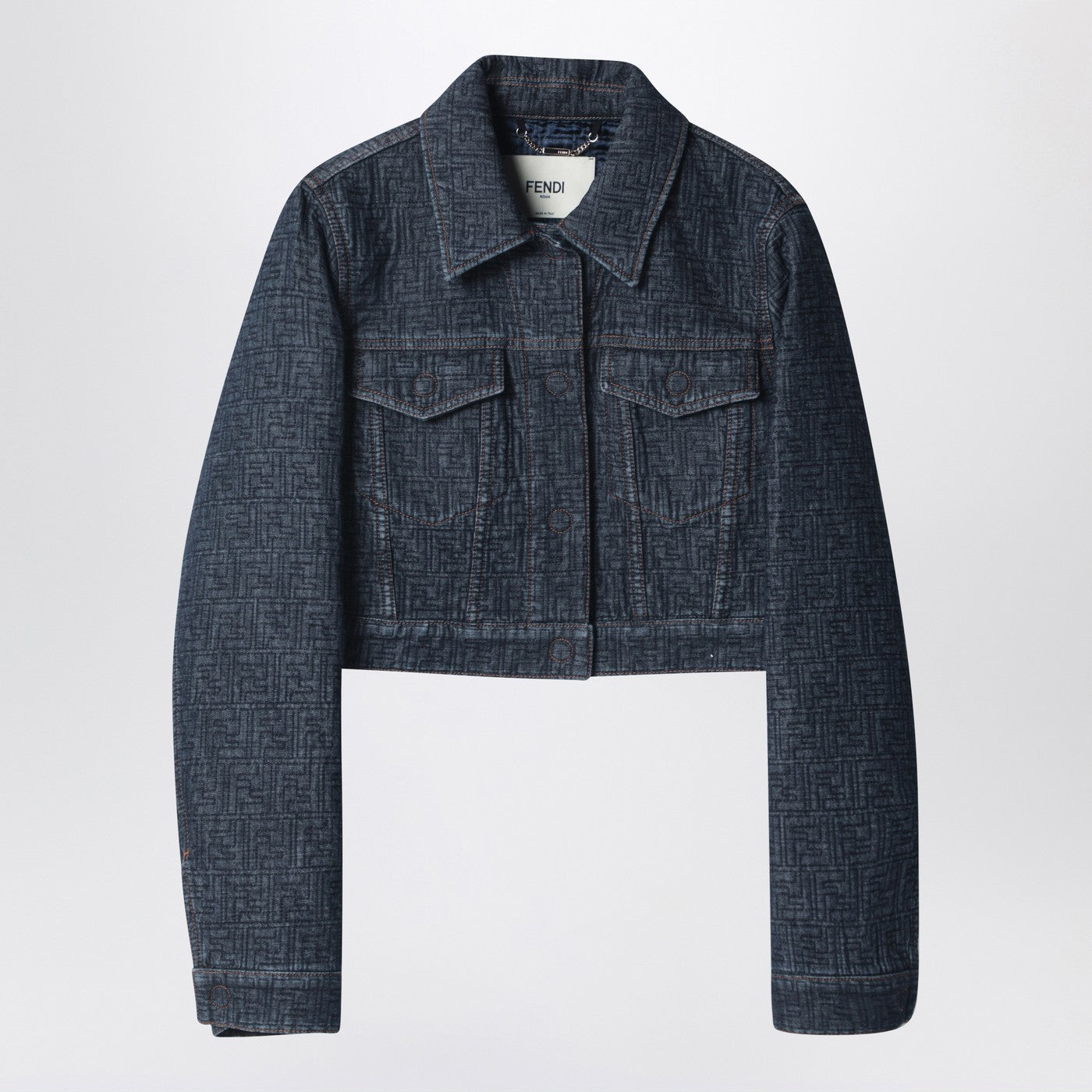 Fendi Ff Cropped Denim Jacket Women FENDI