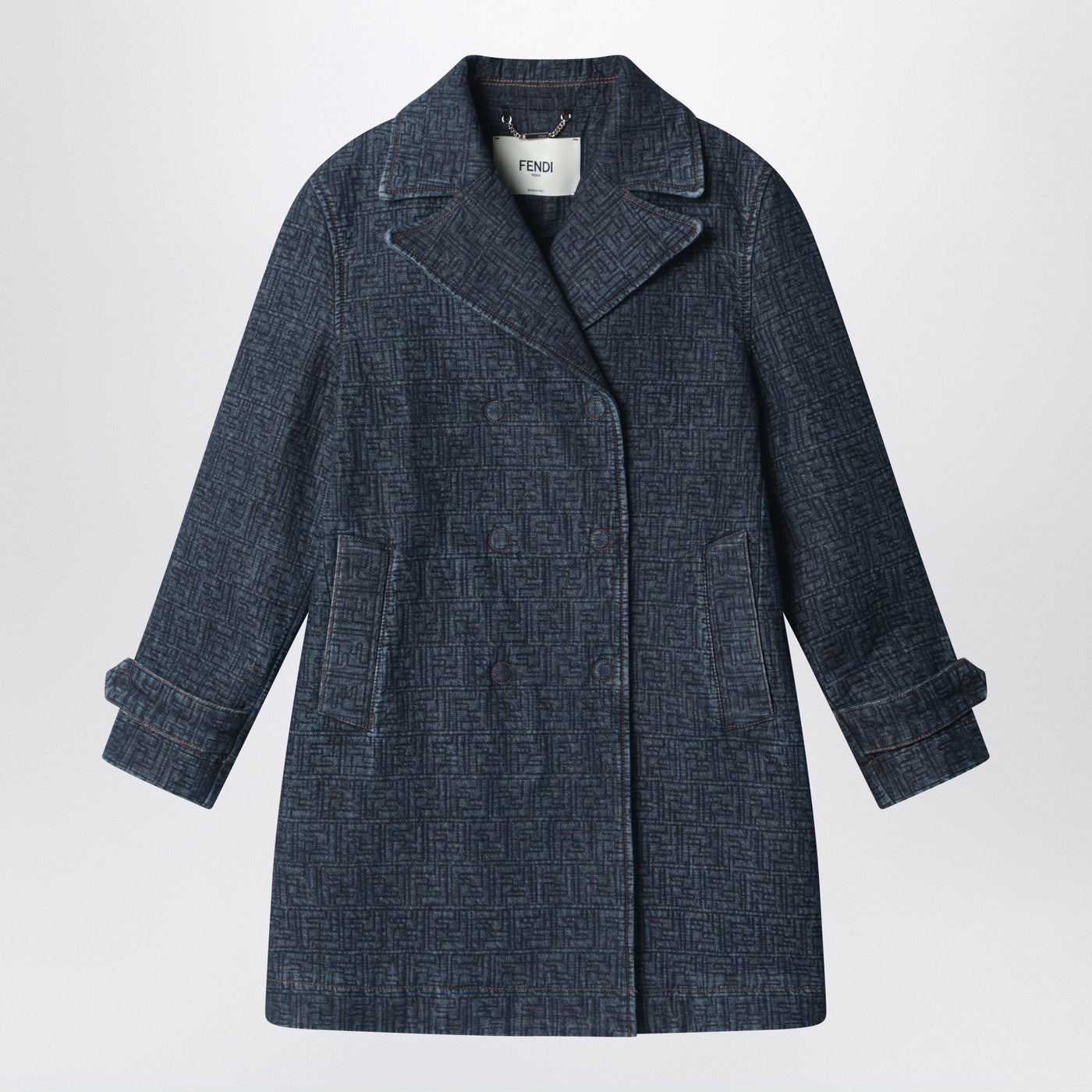 Fendi Dark Blue Ff Denim Jacket Women FENDI