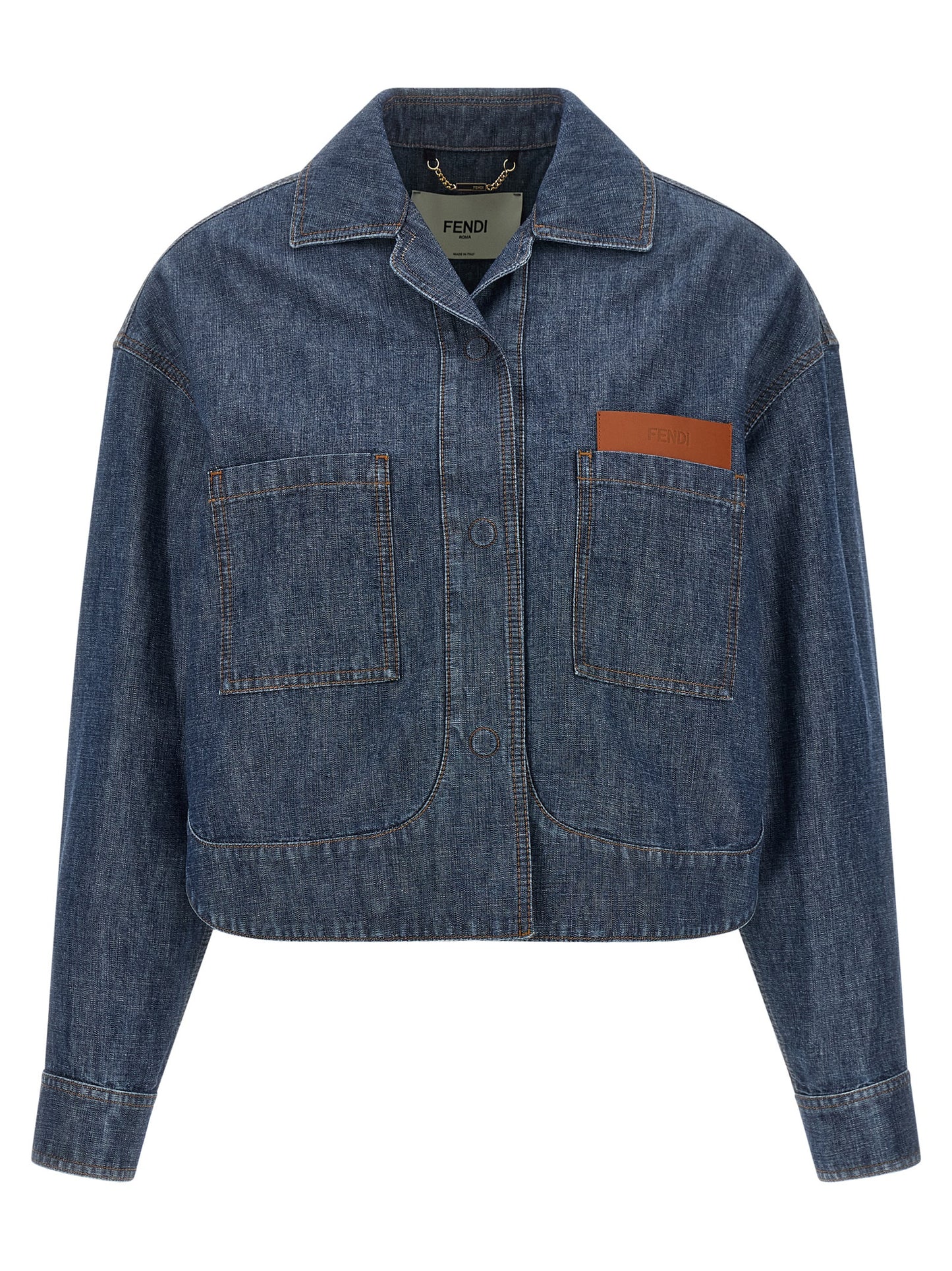 Fendi Women Chambray Denim Jacket FENDI