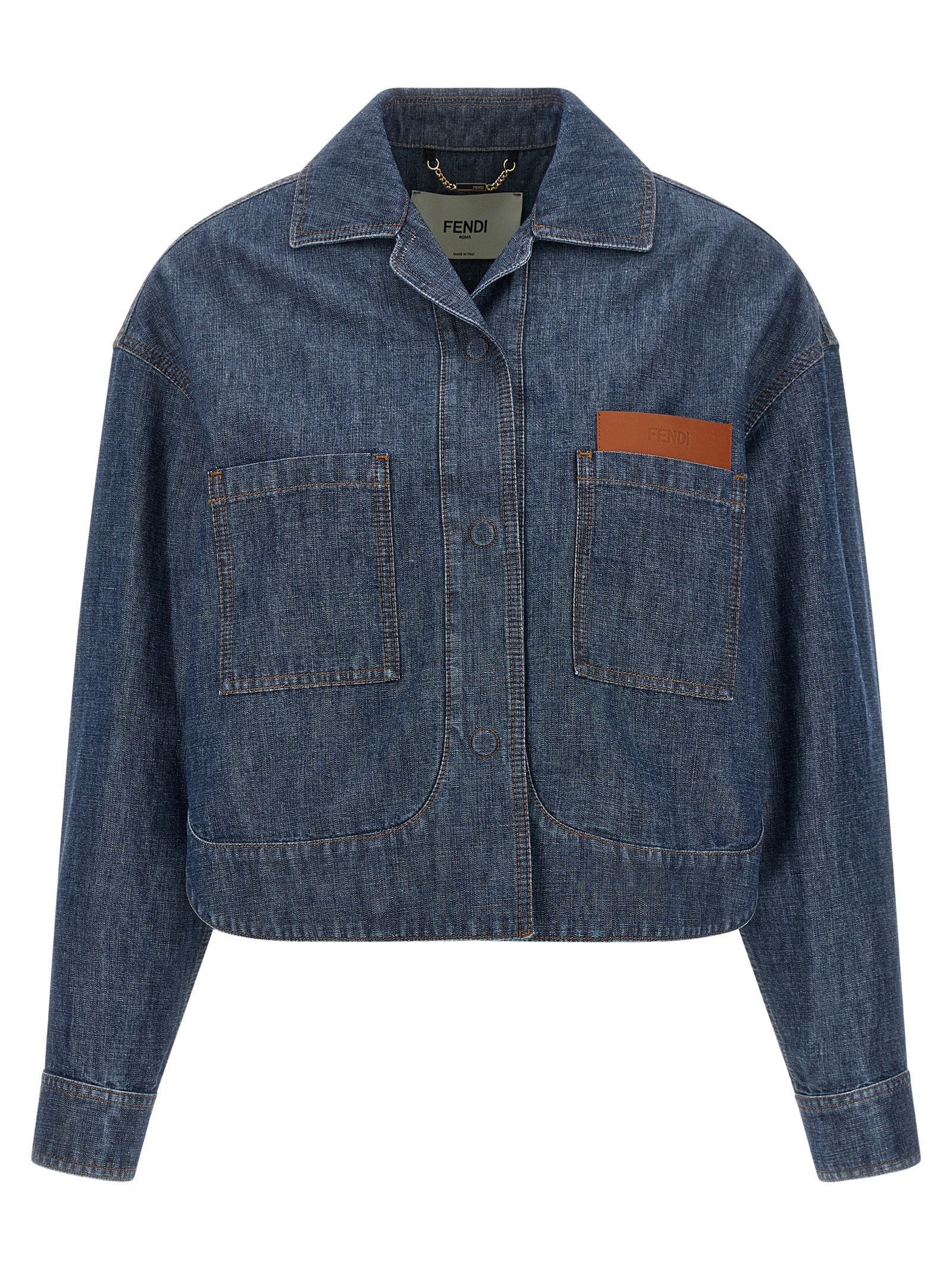 Fendi Women Chambray Denim Jacket FENDI