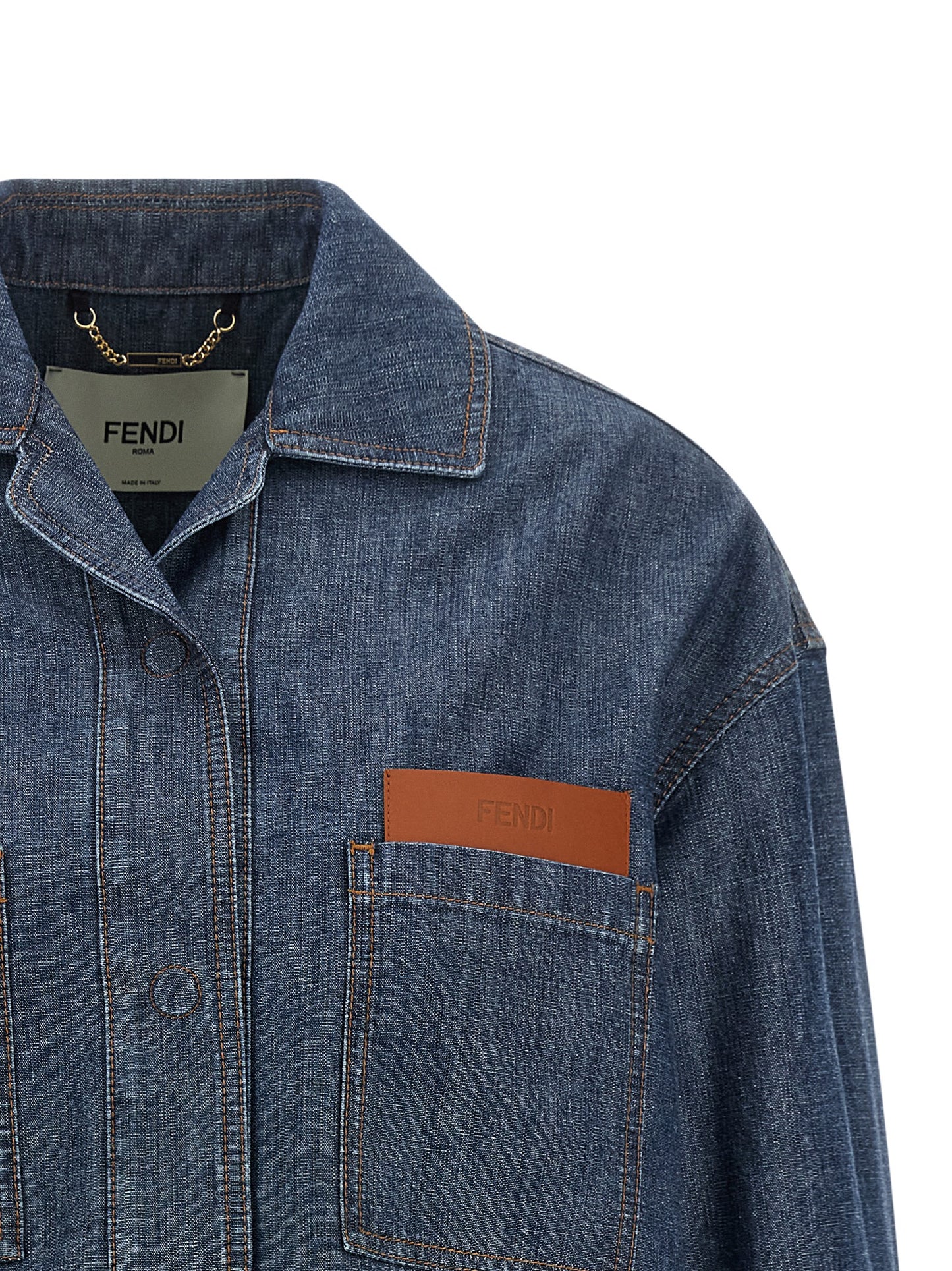 Fendi Women Chambray Denim Jacket FENDI