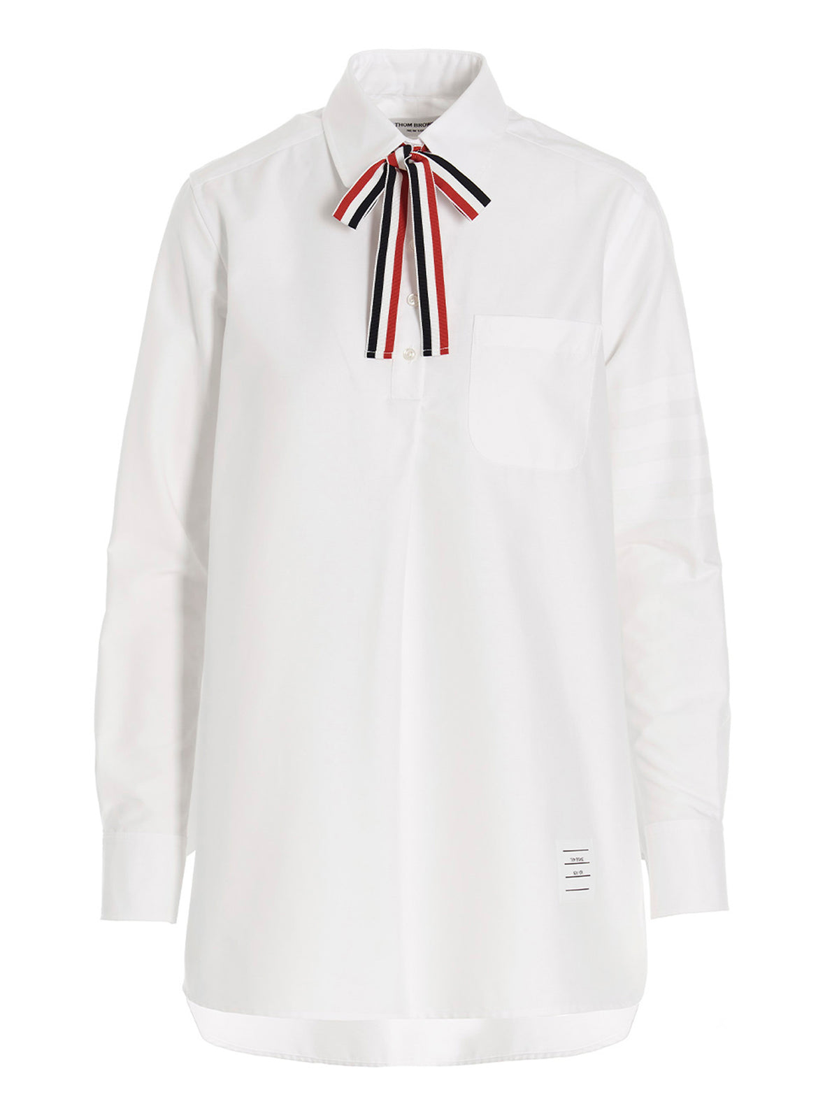 Thom Browne Women Logo Pussy Bow Blouse THOM BROWNE
