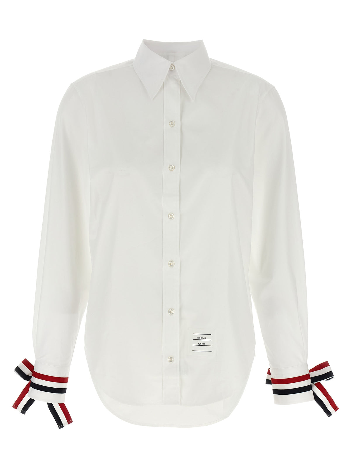 Thom Browne Women Rwb Tape Cuffs Shirt THOM BROWNE