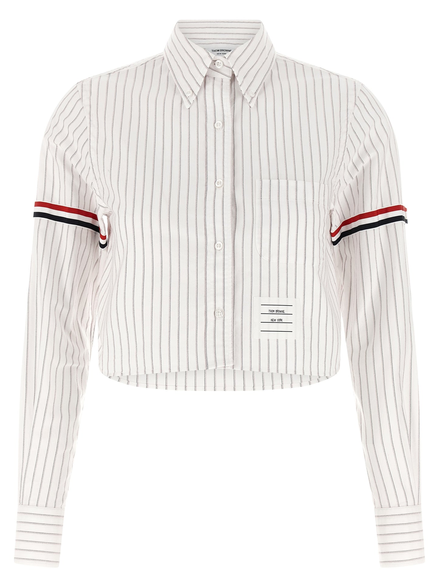 Thom Browne Women '4Bar' Cropped Shirt THOM BROWNE