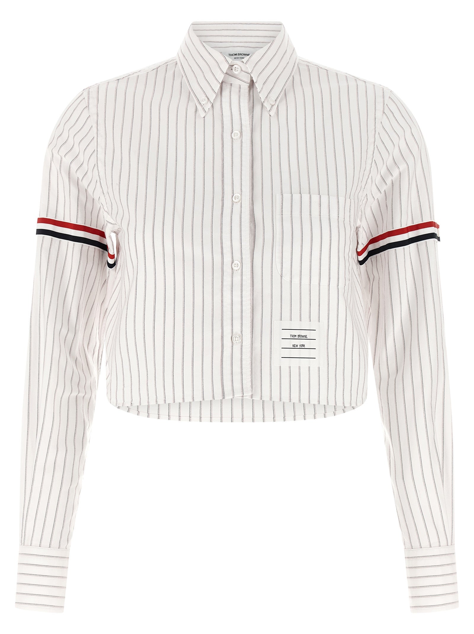 Thom Browne Women '4Bar' Cropped Shirt THOM BROWNE