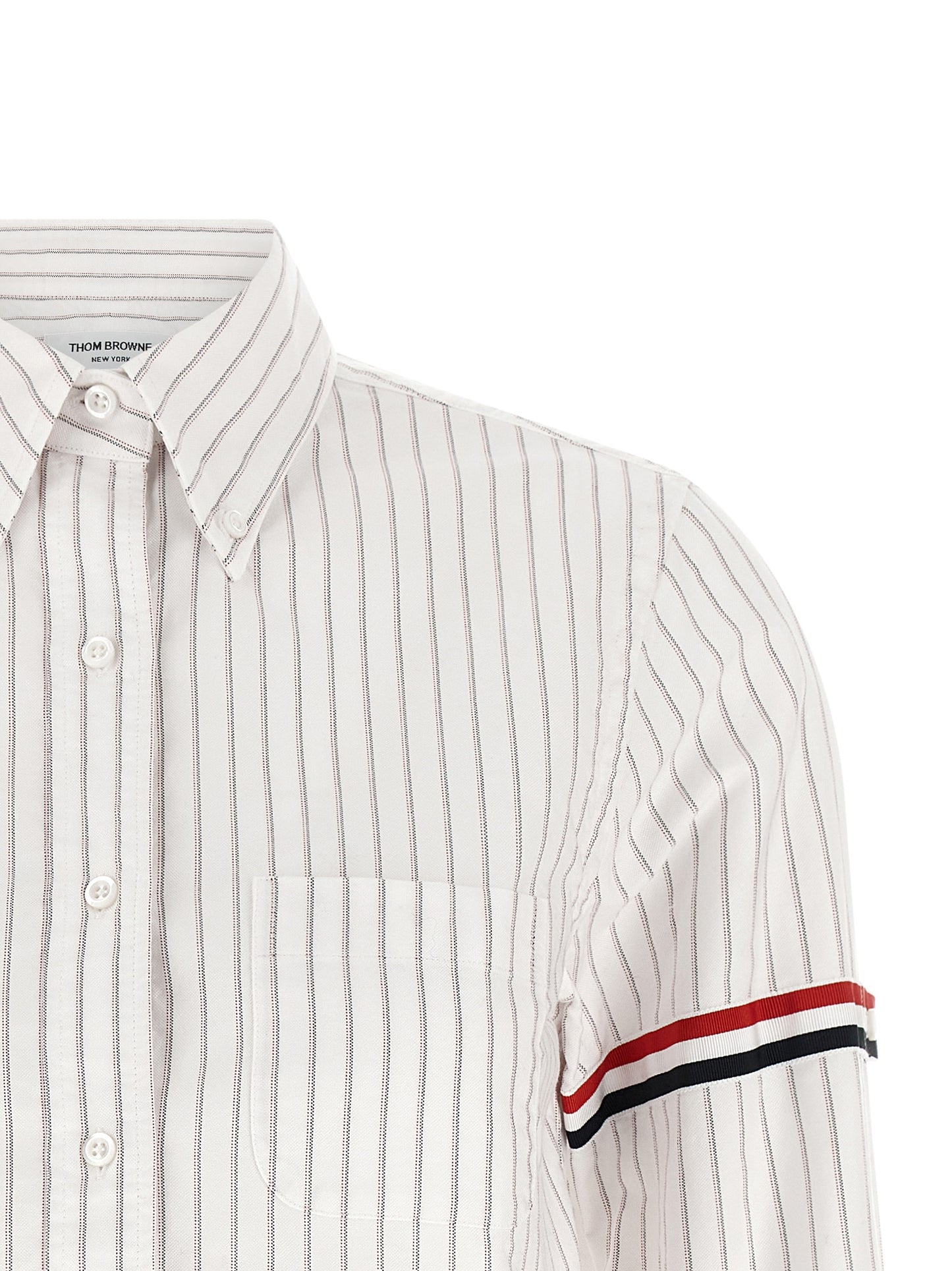 Thom Browne Women '4Bar' Cropped Shirt THOM BROWNE