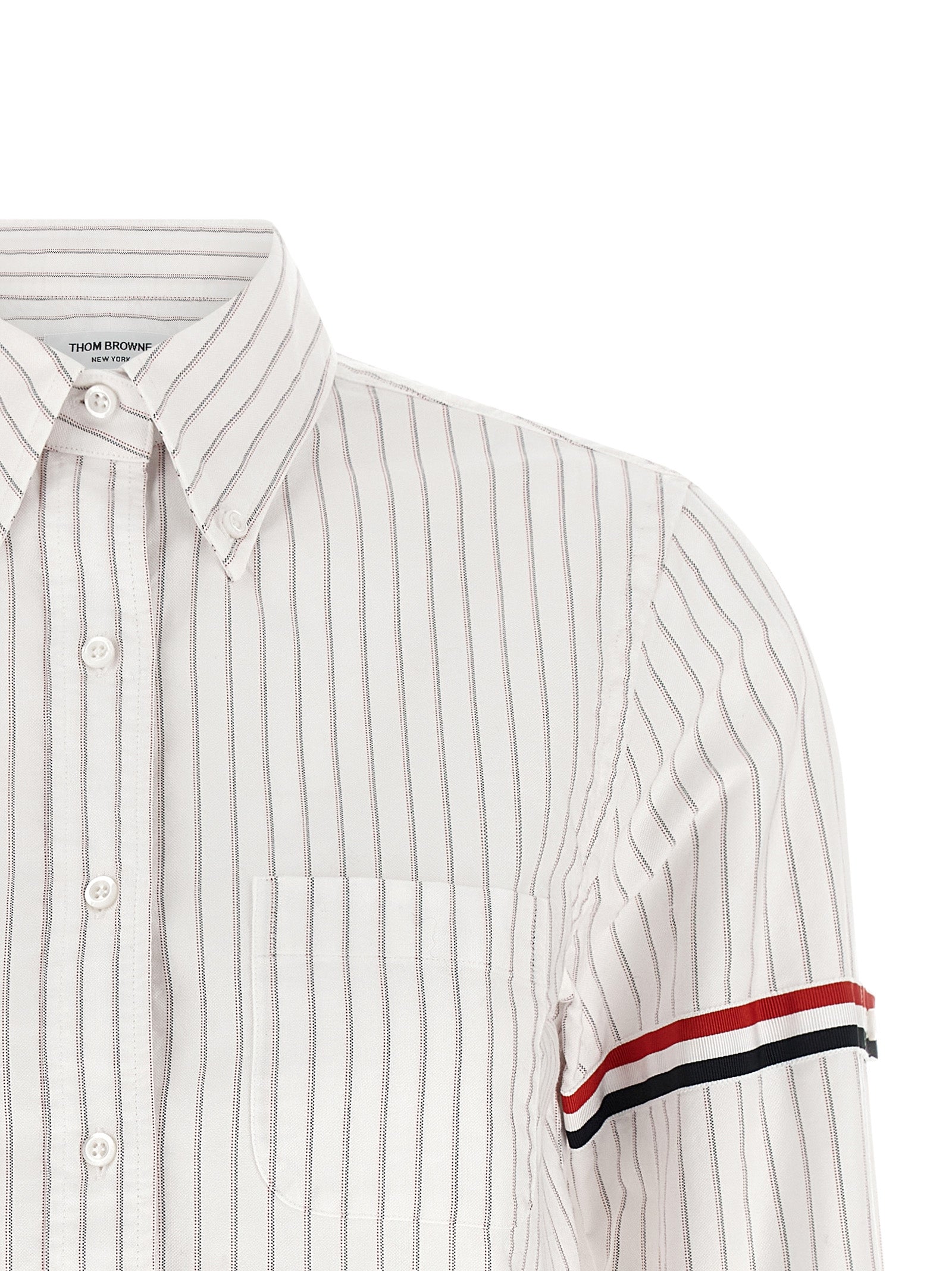 Thom Browne Women '4Bar' Cropped Shirt THOM BROWNE