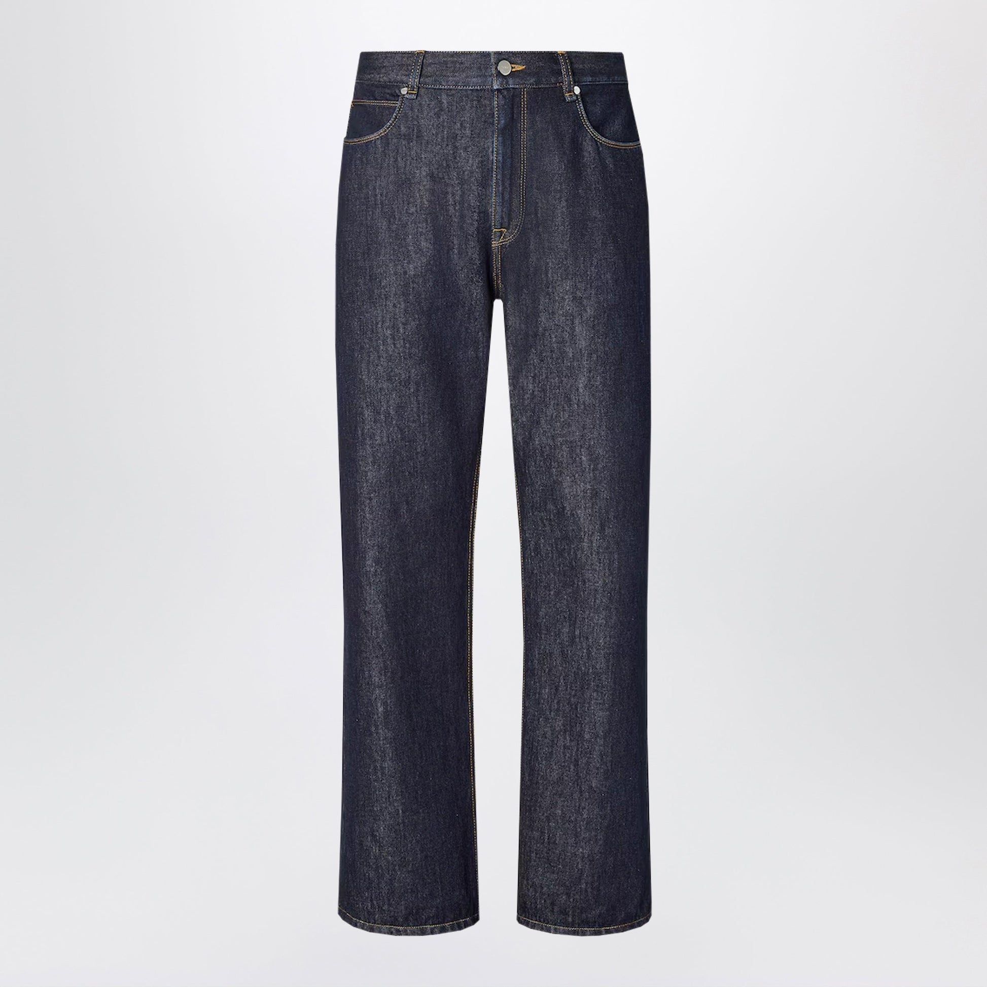 Fendi Dark Blue Five-Pocket Jeans Men FENDI