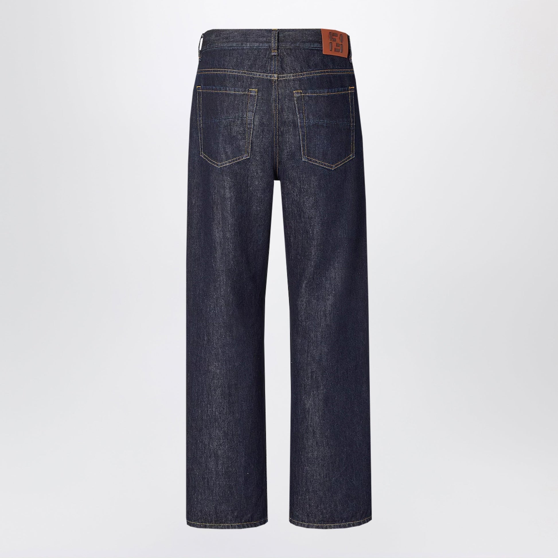 Fendi Dark Blue Five-Pocket Jeans Men FENDI