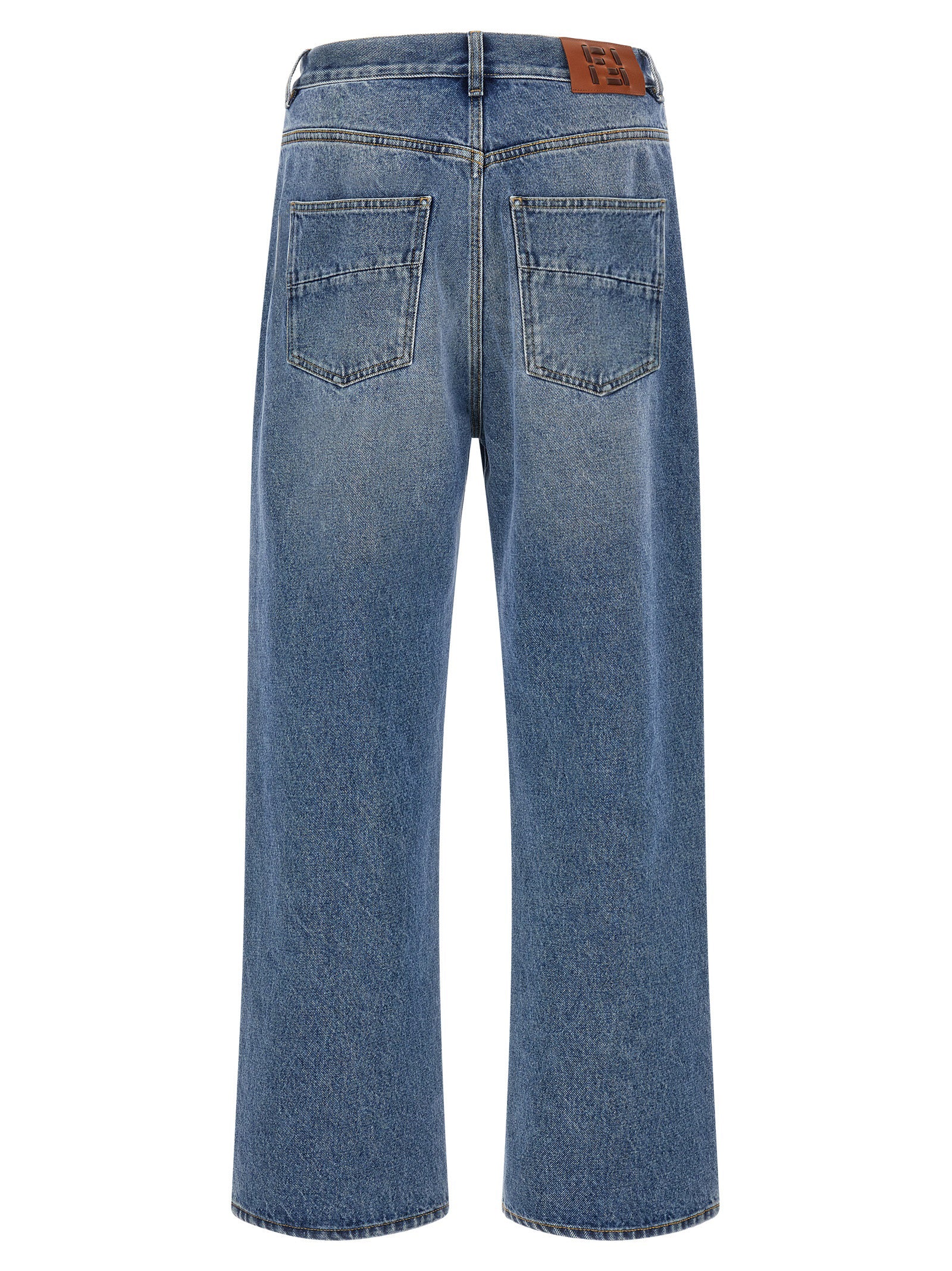 Fendi Men 'Ff' Patch Jeans Saddlery FENDI