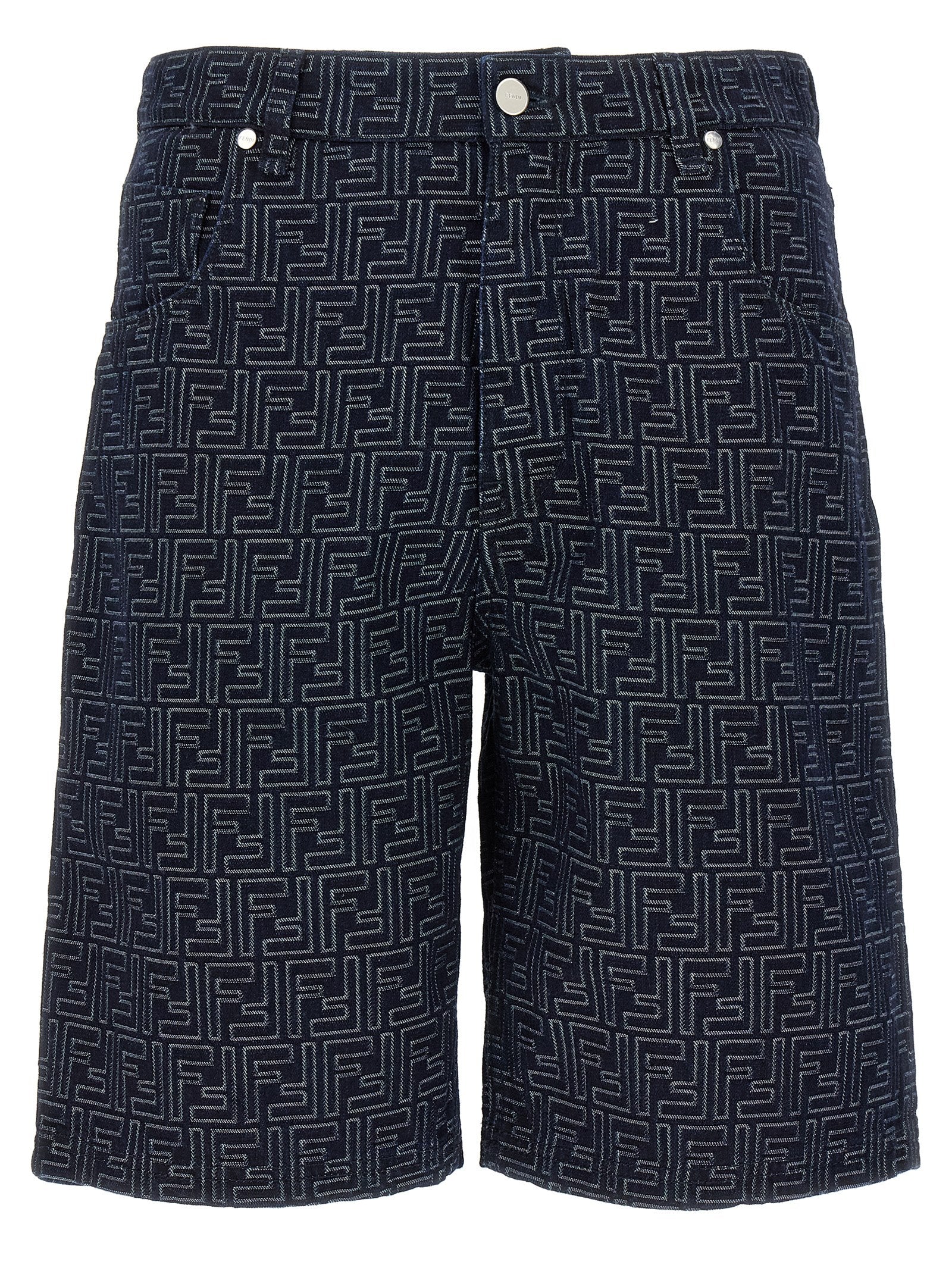 Fendi Men Bermuda Jeans Jacquard Ff FENDI