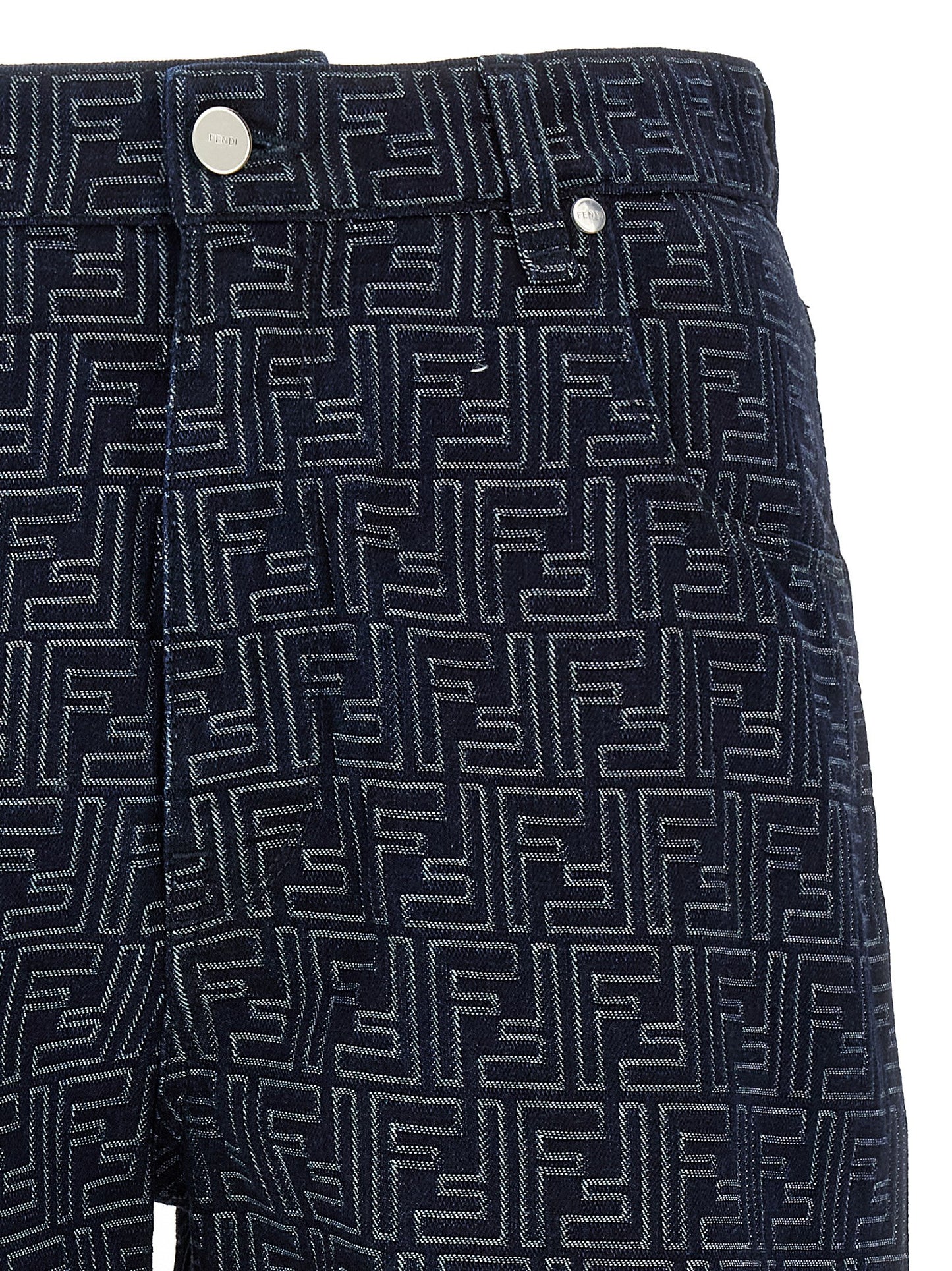 Fendi Men Bermuda Jeans Jacquard Ff FENDI
