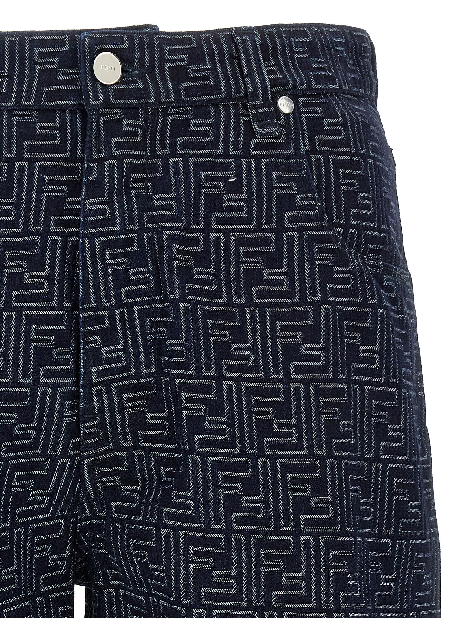 Fendi Men Bermuda Jeans Jacquard Ff FENDI