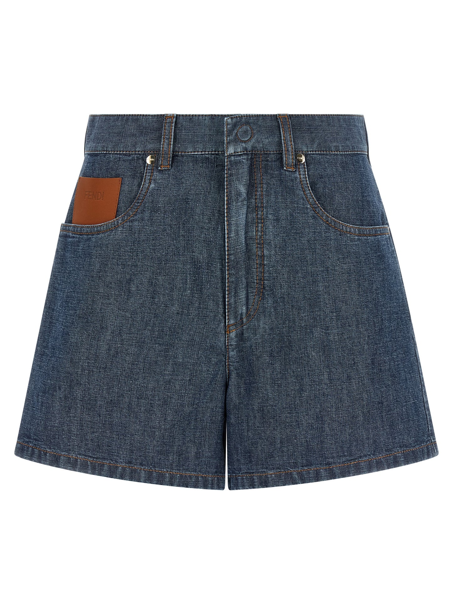 Fendi Women Chambray Denim Shorts FENDI