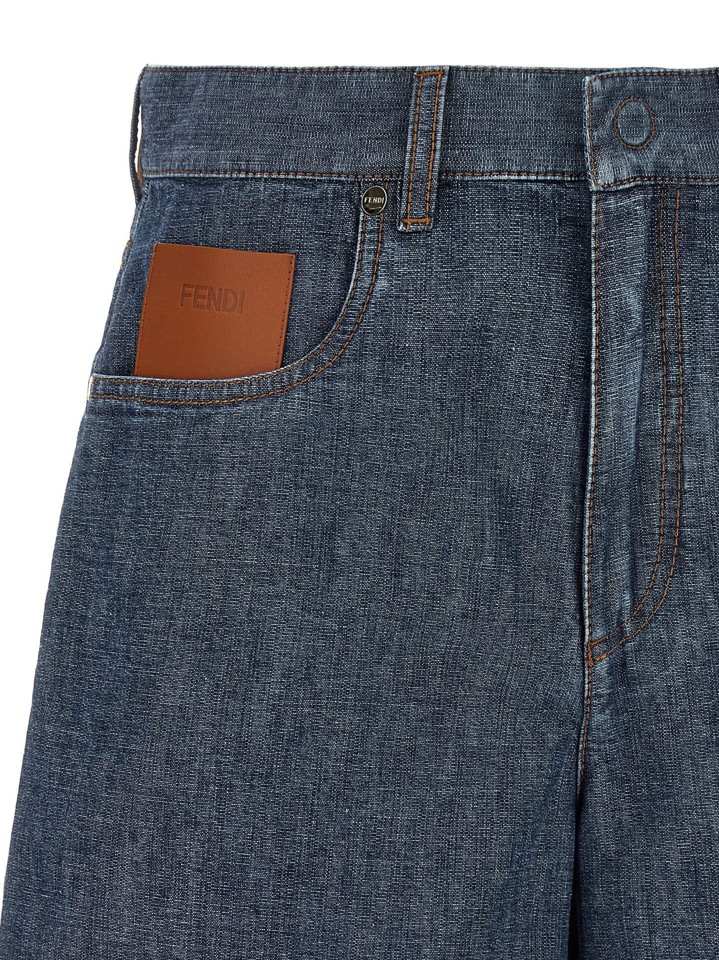 Fendi Women Chambray Denim Shorts FENDI