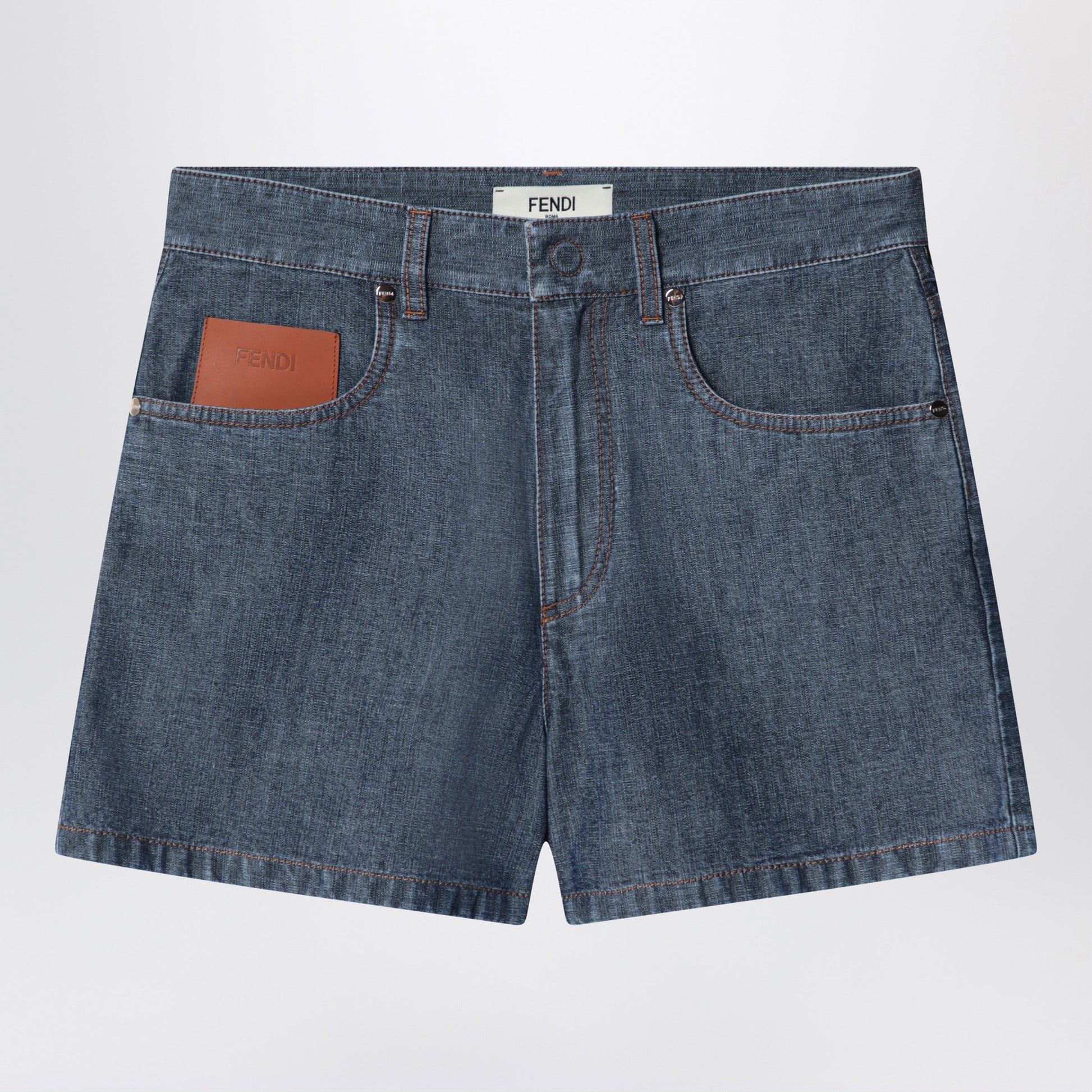 Fendi Denim Blu Navy Shorts Women FENDI