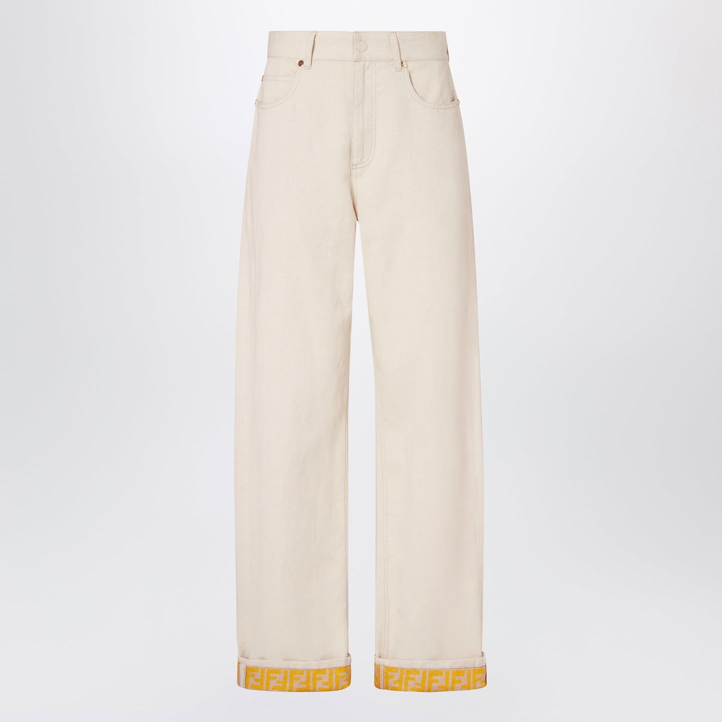 Fendi Beige Denim Trousers Women FENDI