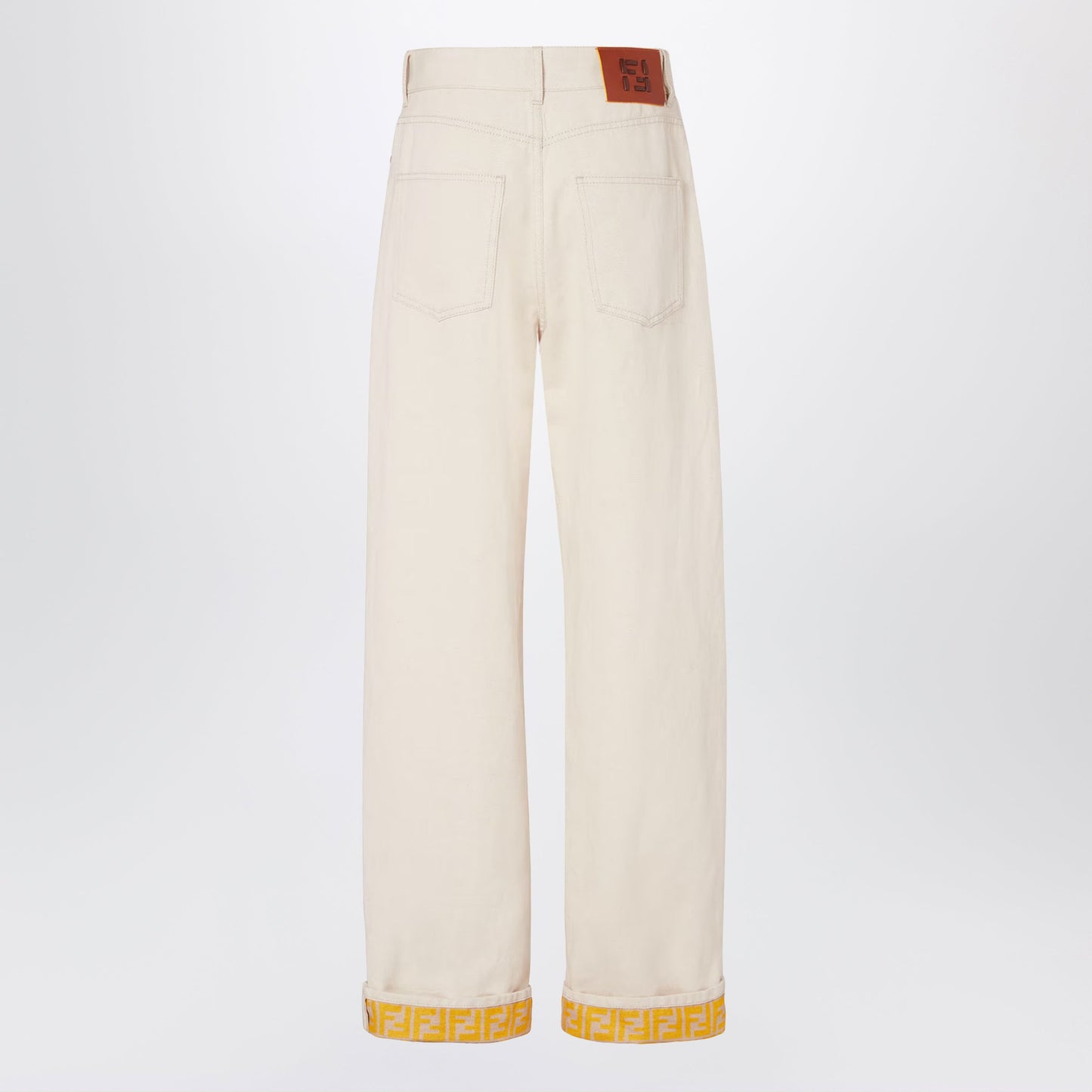 Fendi Beige Denim Trousers Women FENDI