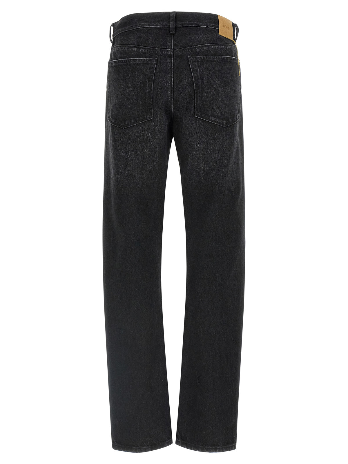 Fendi Women Yellow Stitching Jeans With Visible Thread